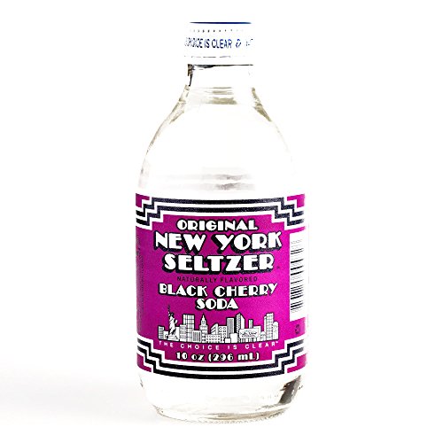 Original New York Seltzer Black Cherry - 10 oz Cans (Pack of 5) | Refreshing Sparkling Water for Parties, Picnics & Healthy Hydration