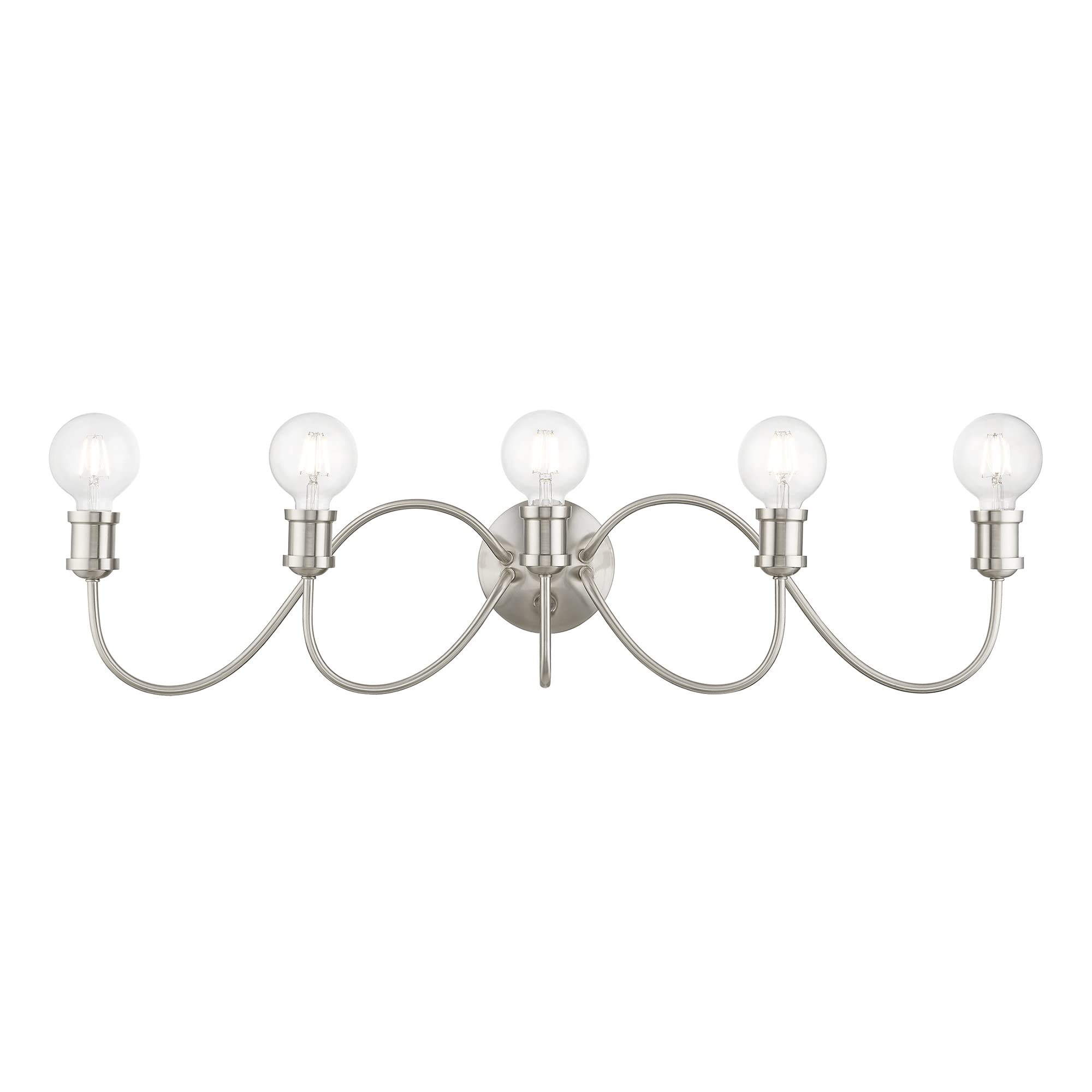Livex Lighting 16575-91 Lansdale 5-Light Large Bathroom Vanity Sconce in Brushed Nickel - 33.5