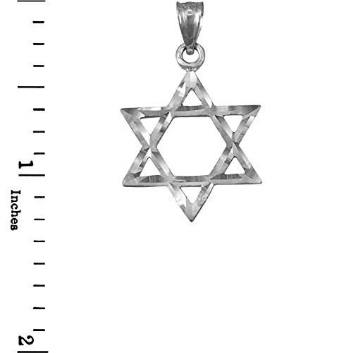 14K White Gold Jewish Star of David Pendant Necklace - Elegant Religious Jewelry for Women, Perfect for Hanukkah Gifts, Bat Mitzvah & Everyday Wear