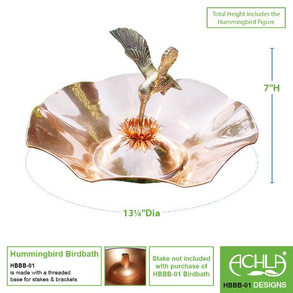 Hummingbird Bird Bath for Outdoors - Durable & Elegant Garden Decoration to Attract Hummingbirds | Perfect for Backyard, Patio, and Garden Decor