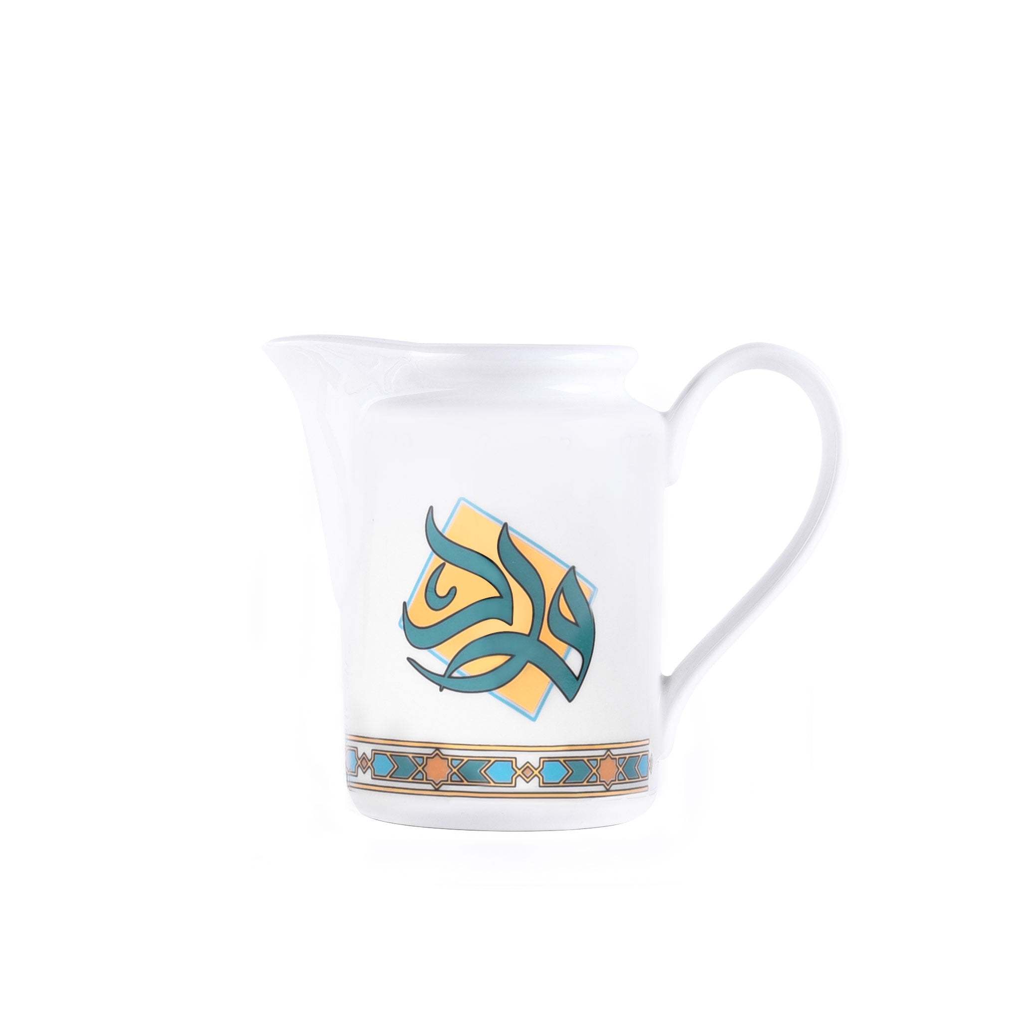 Dimlaj Wurood 2-Piece Small Milk Pot Set - Gold & Green - Perfect for Tea, Coffee, and Hot Chocolate Serving - Elegant Miniature Milk Jugs for Home, Cafe, and Restaurant Use