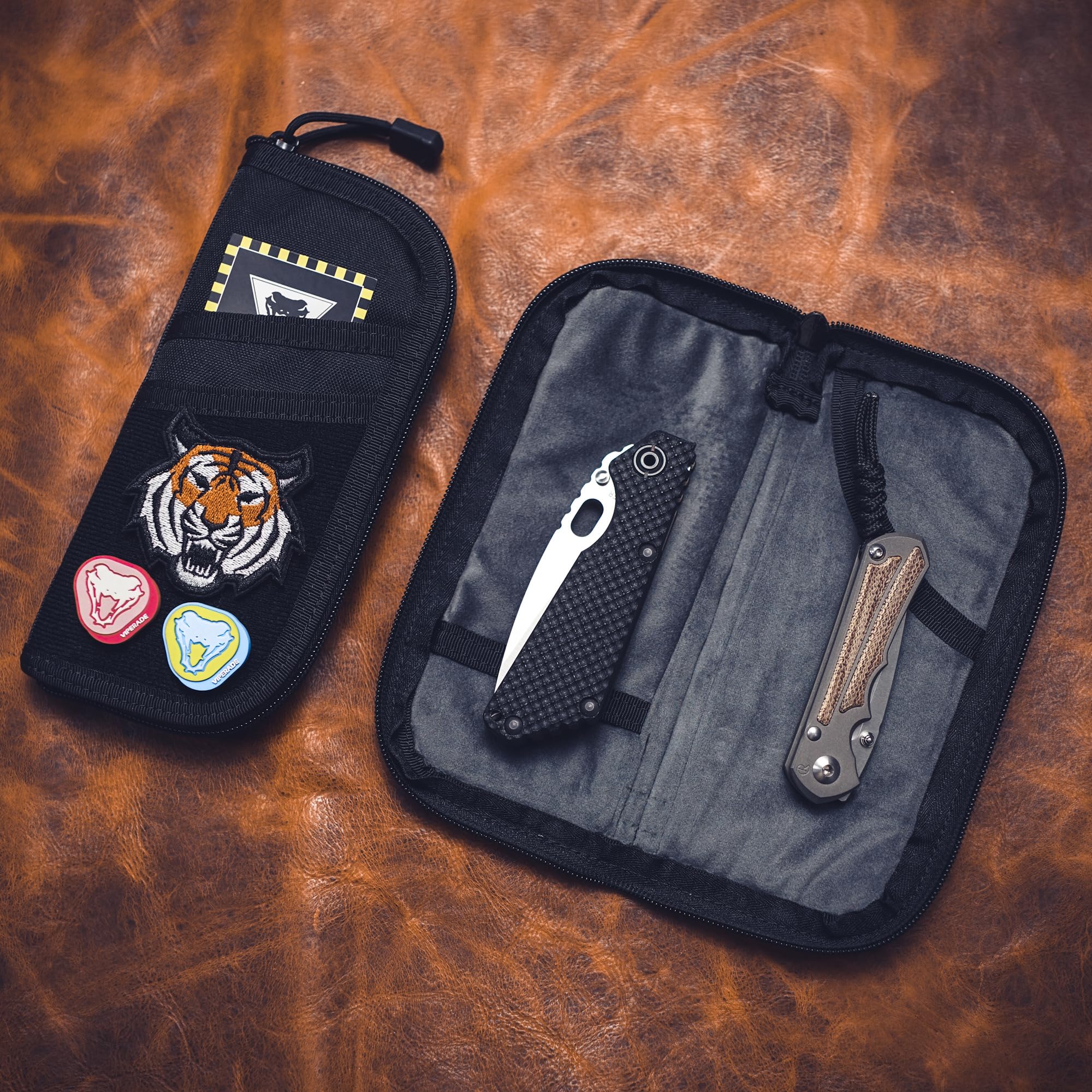VIPERADE VE7 Men's EDC Pocket Organizer - 4-Pocket Utility Pouch with DIY Patches, Compact Tool Bag for Everyday Carry Gear (Black) - Perfect for Work, Hiking, Camping & Tactical Use