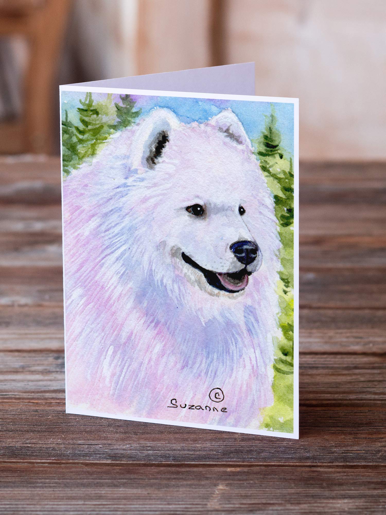 Samoyed Dog Blank Greeting Cards & Envelopes Set - Pack of 8 A7 Size (5x7) Whimsical Note Cards for Birthdays, Thank You Notes & Special Occasions