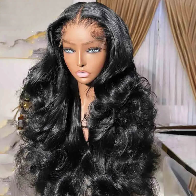Eullair Glueless Loose Wave Human Hair Wig with HD Transparent Lace Frontal | Natural Curly Hairpiece for Women | Perfect for Daily Wear, Cosplay & Special Occasions