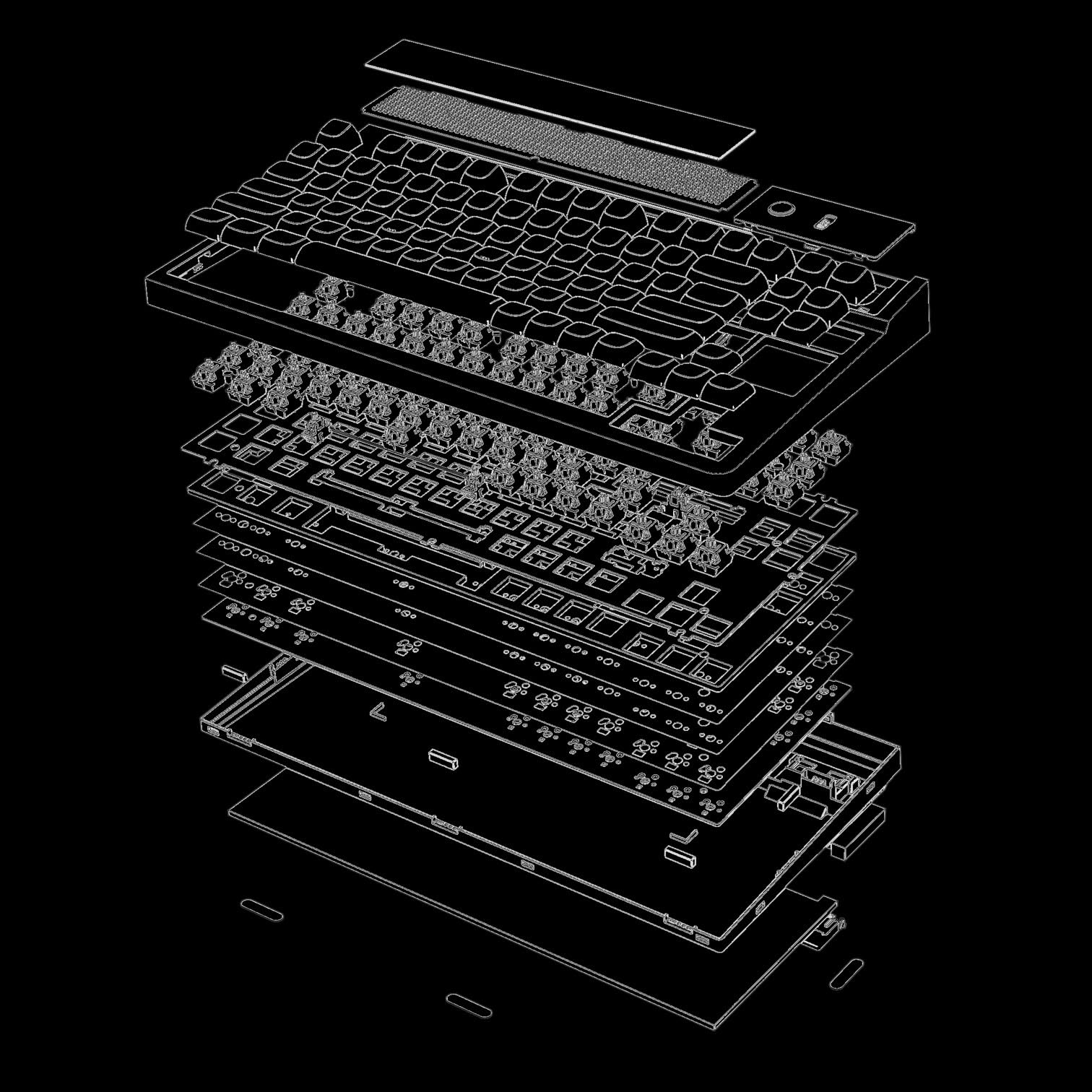 EPOMAKER DynaTab 75X Wireless Mechanical Gaming Keyboard - Custom Dot-Matrix RGB LED Screen, Hot-Swappable Gasket Mount, Bluetooth/2.4G/USC-C Connectivity (Black Grey, Wisteria Linear Switch) - Perfect for PC Gaming, Office Work & Typing Enthusiasts