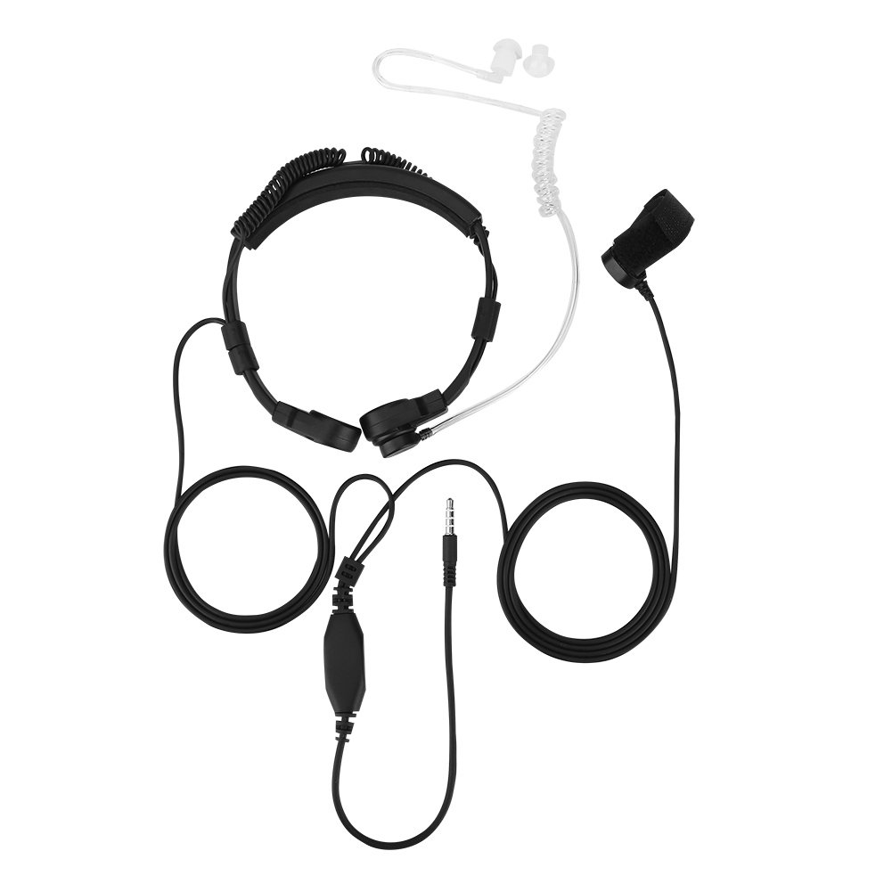 ZPSHYD Throat Mic Earpiece - 3.5mm PU Air Acoustic Tube Headset with PTT & Anti-Radiation | Covert Air Tube Headset for Mobile Phones | Ideal for Security, Military & Tactical Communication