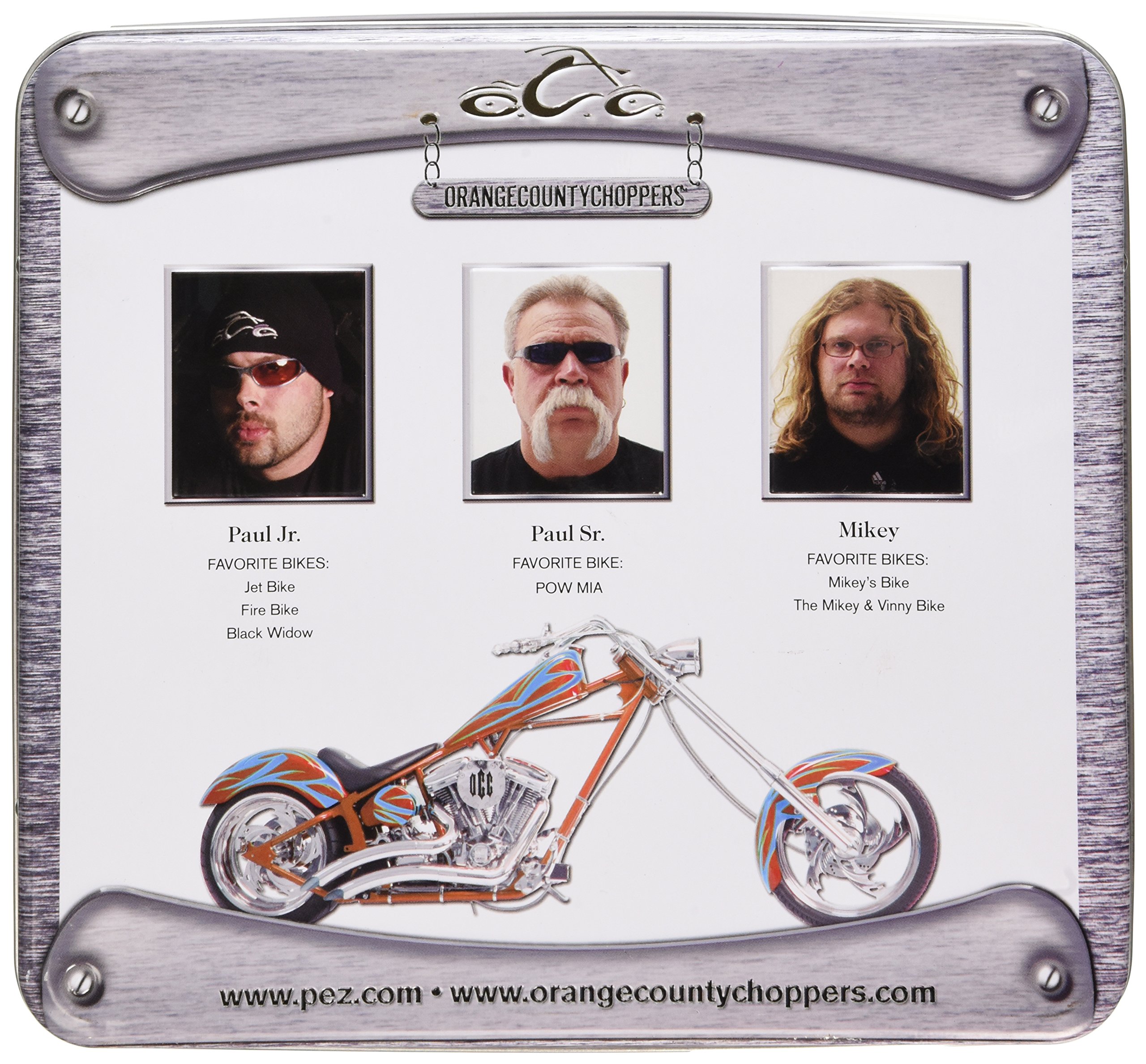 Orange County Choppers Pez Candy Dispenser Set - Collectible Motorcycle-Themed Candy Dispensers for Kids & Adults - Perfect for Gifts, Parties, and Pop Culture Collectors