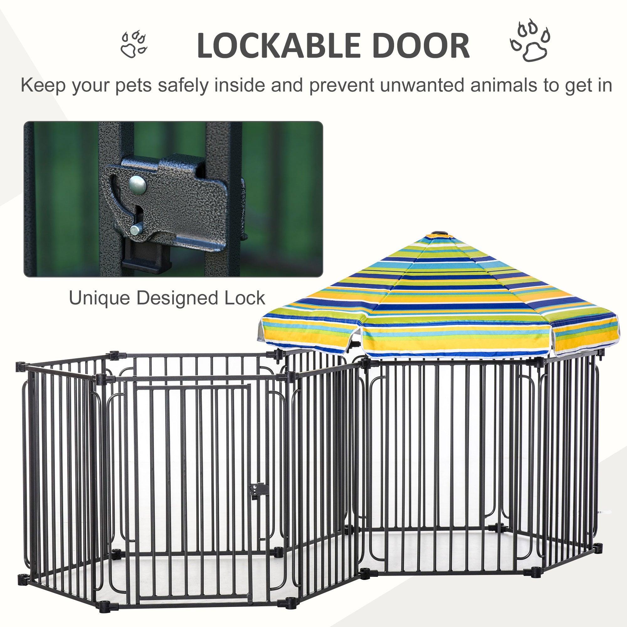 Best Dog Playpen with Door & Removable Cover - Indoor/Outdoor Pet Play Yard for Small & Medium Dogs (47