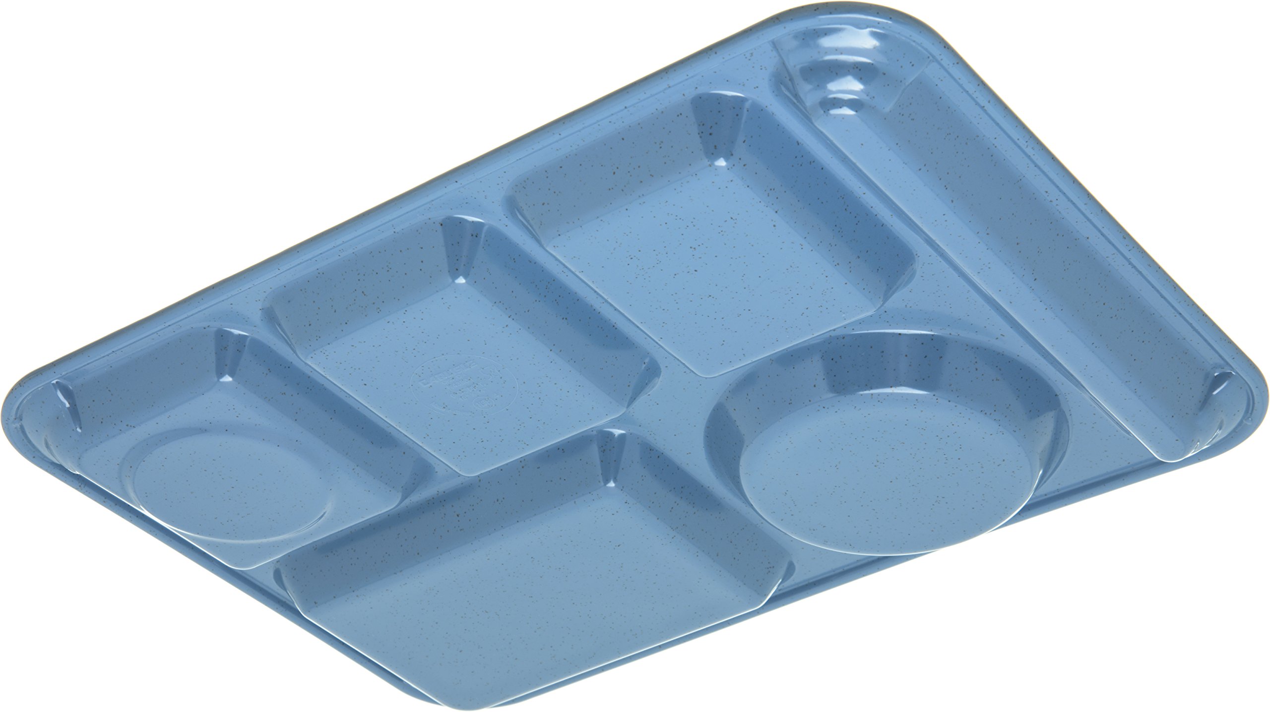 Carlisle FoodService Heavyweight 6-Compartment Left-Handed Plastic Meal Tray - Melamine Lunch Tray for Schools, Cafeterias & Dining Halls - 14 x 10 Inches, Sandshade - Durable Food Serving Solution for Buffets, Hospital Meals & Institutional Dining