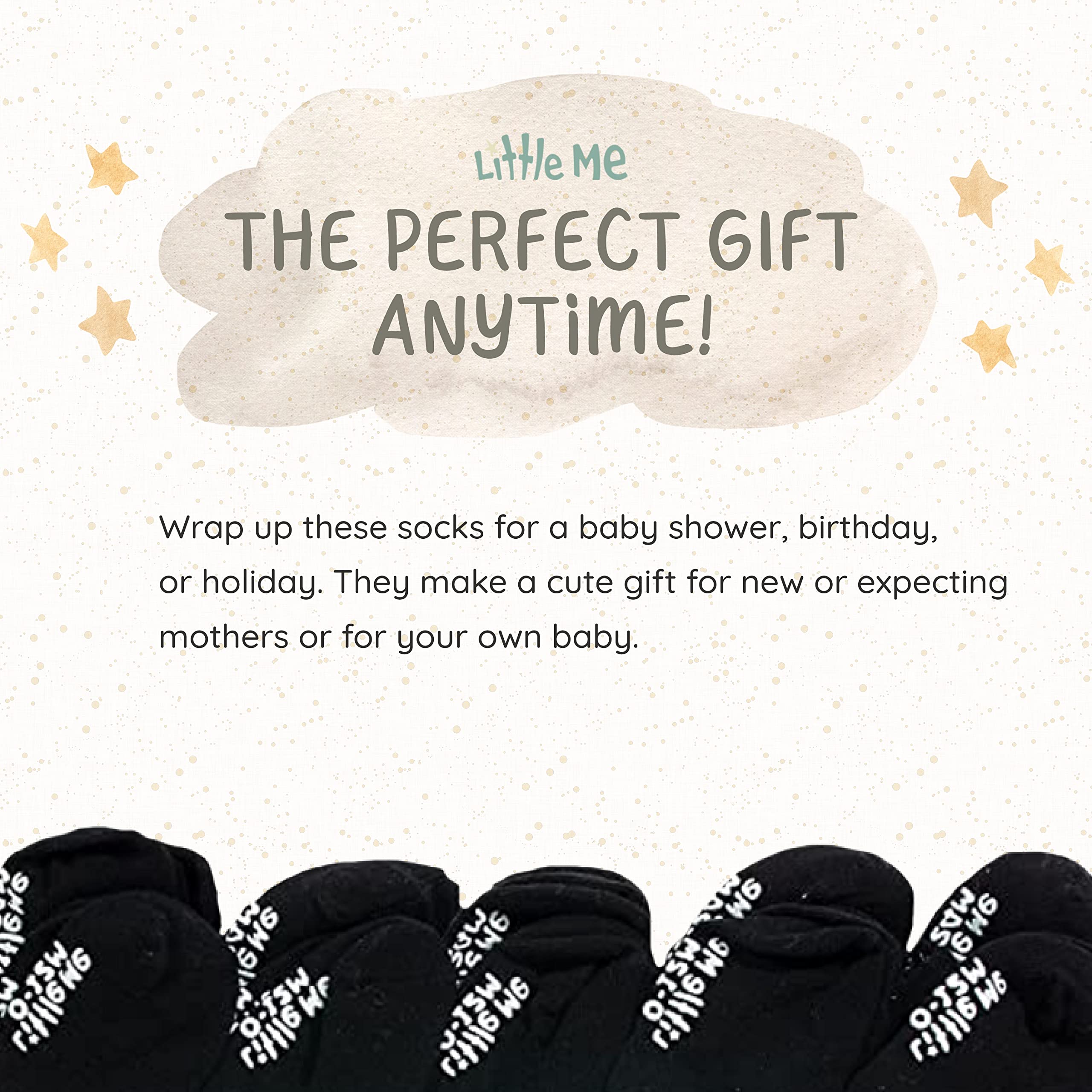 Little Me Unisex Baby Socks - Soft Cotton Newborn Infant & Toddler Socks (0-24 Months) for Boys & Girls - Perfect for Everyday Wear, Playtime & Gift Giving
