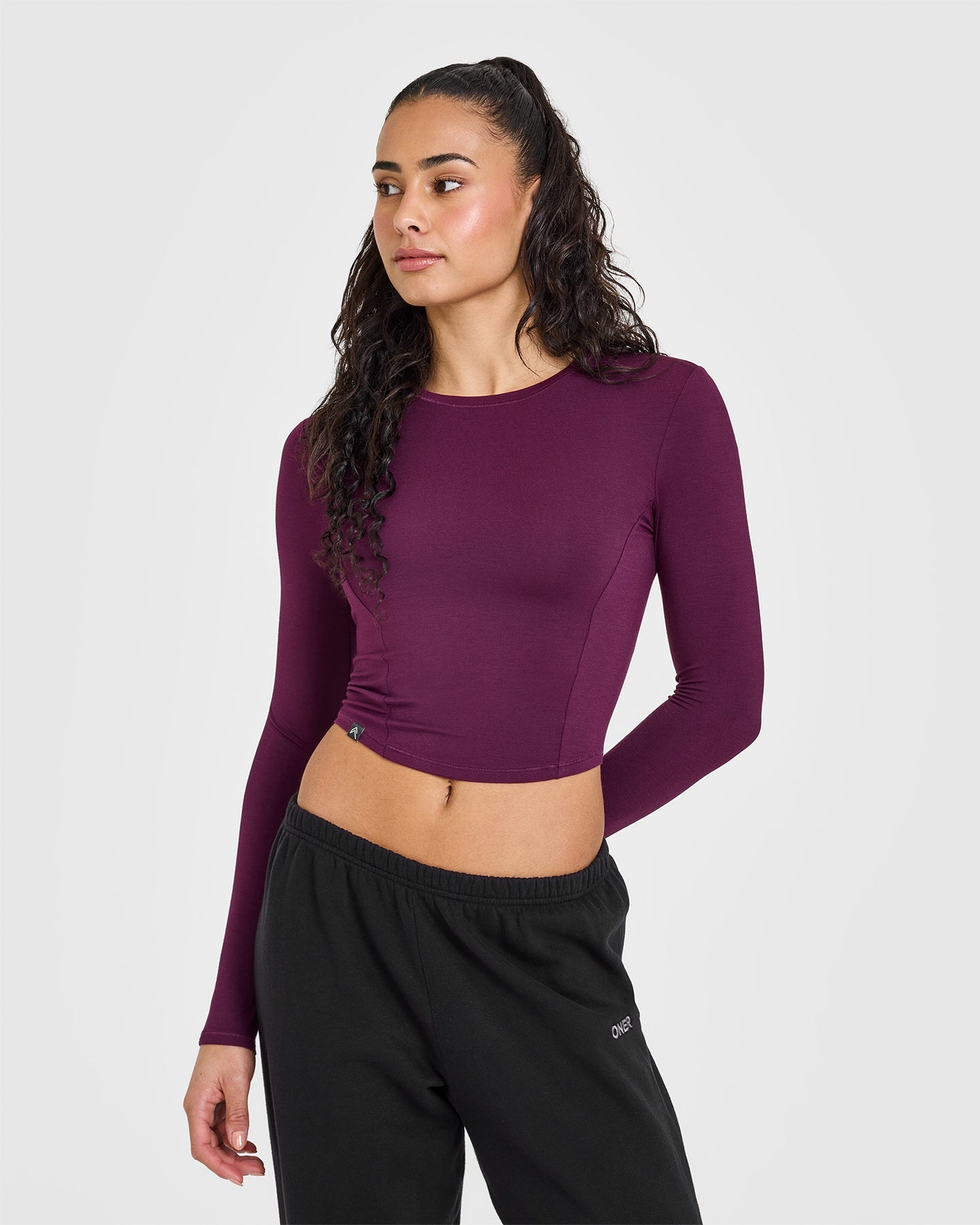 Mellow™ Soft Mid Long Sleeve Top for Women - Comfortable Stretch T-Shirt in Ripe Fig Color | Perfect for Casual Wear, Layering & Everyday Outfits