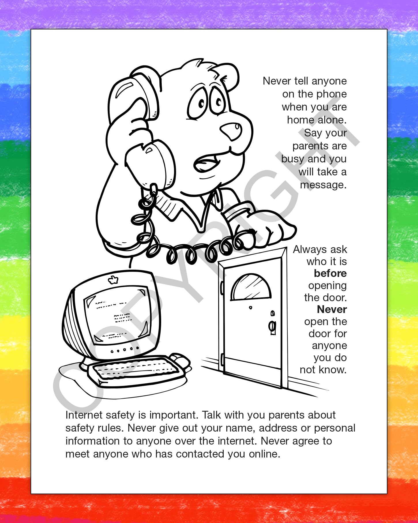 ZOCO Stranger Danger Custom Coloring Books - 250 Bulk Pack (No Crayons Included) - Kids Educational Activity Books for Safety Awareness - Perfect for Classroom, Daycare & Homeschool Learning