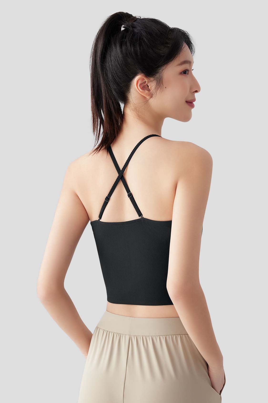 Grace Women's Open Back Tank Top with Built-in Bra - UPF 50+ Sun Protection for Yoga, Running & Summer Outdoor Activities