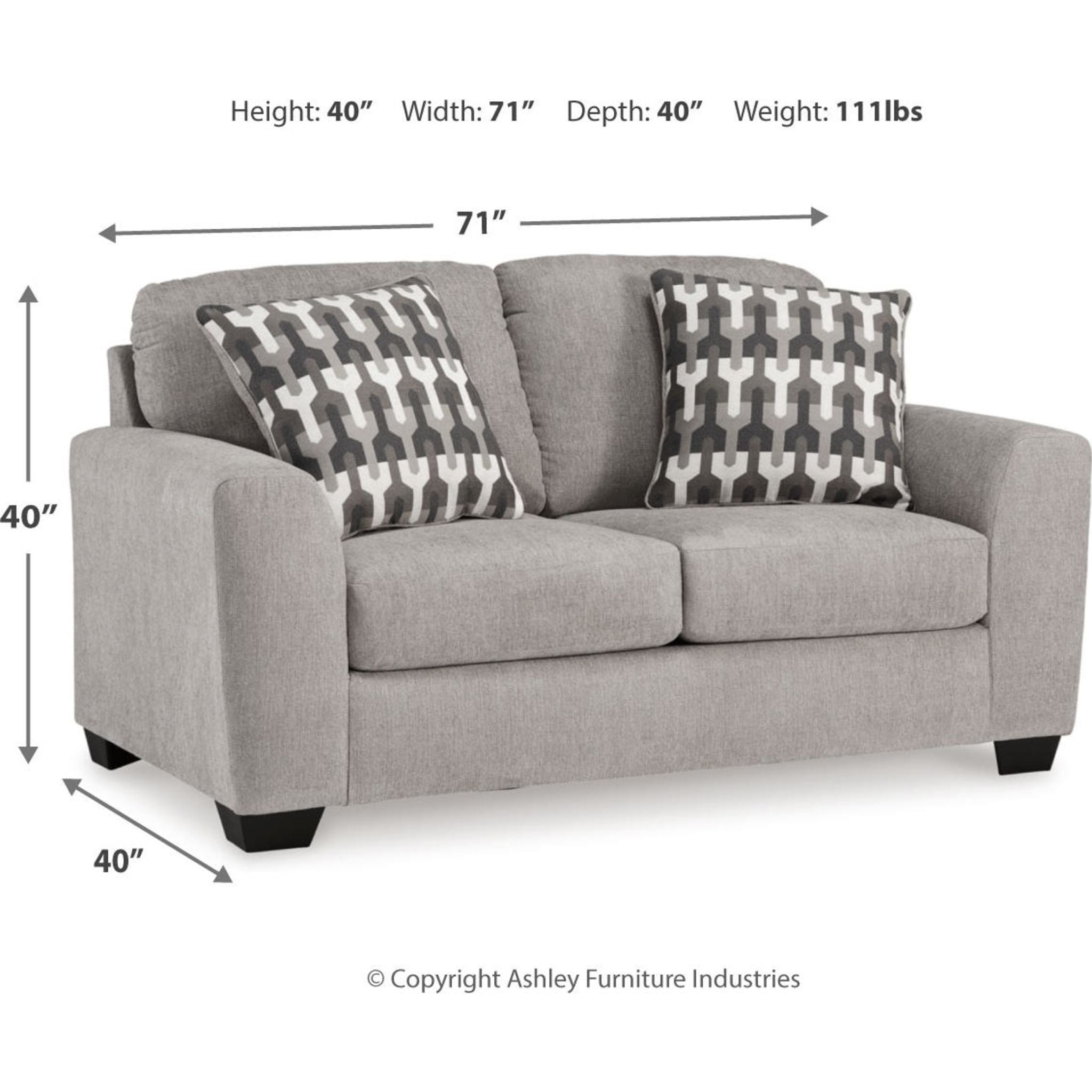 Avenal Park Loveseat - Soft Flannel Upholstered 2-Seater Sofa for Living Room, Bedroom & Small Spaces - Cozy Comfort for Relaxing, Reading & Movie Nights