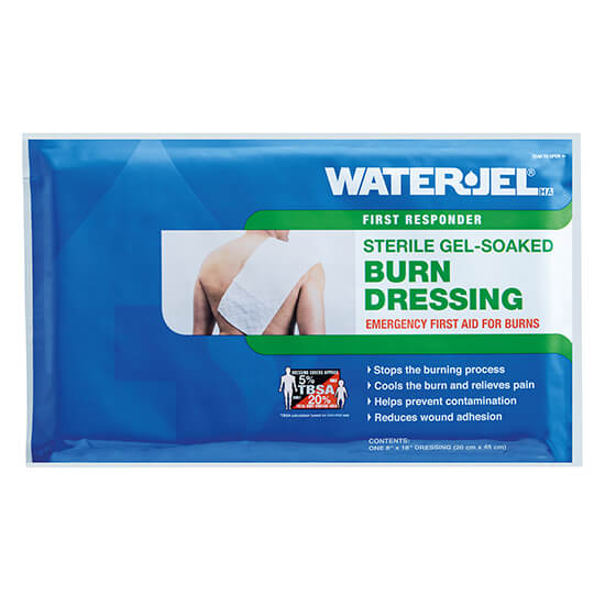 Water Jel Burn Dressing 8 x 18 Inches (20.3 x 45.7 cm) - First Aid Treatment for Burns, Scalds & Sunburns - Essential for Home, Kitchen & Emergency Kits