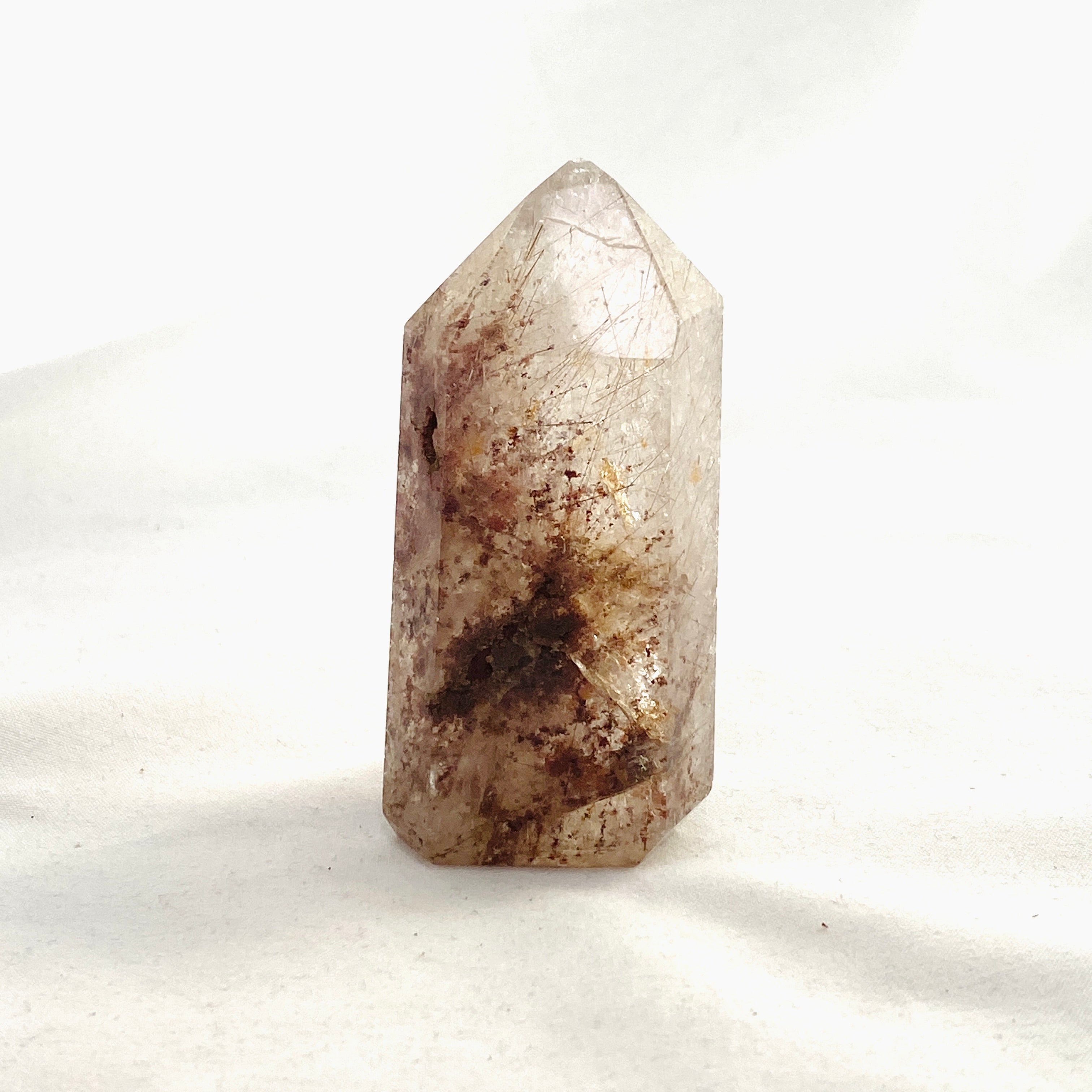 Natural Rutilated Quartz Point RTQP 01 - Healing Crystal for Meditation, Energy Work & Spiritual Growth | Perfect for Home Decor, Yoga & Reiki