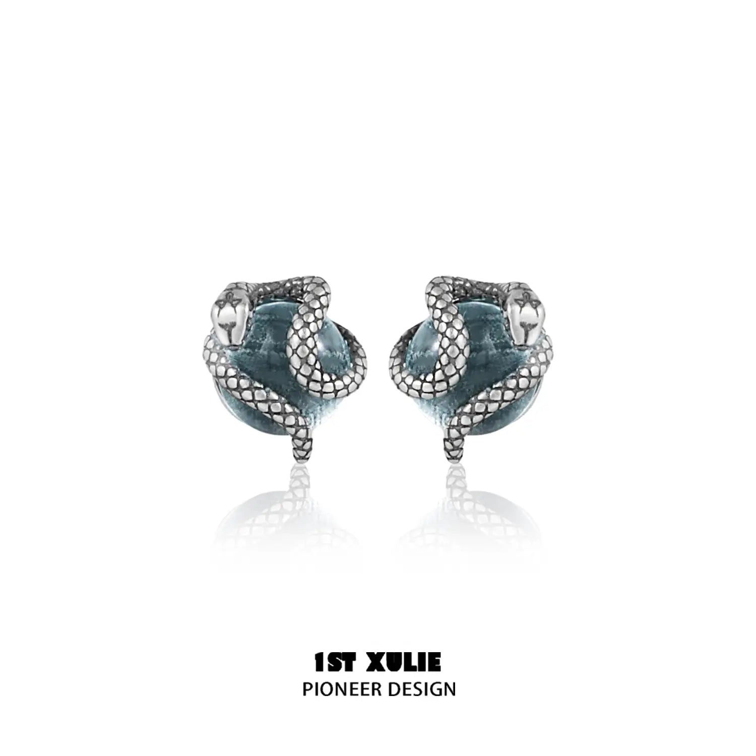 A pair of blue earrings