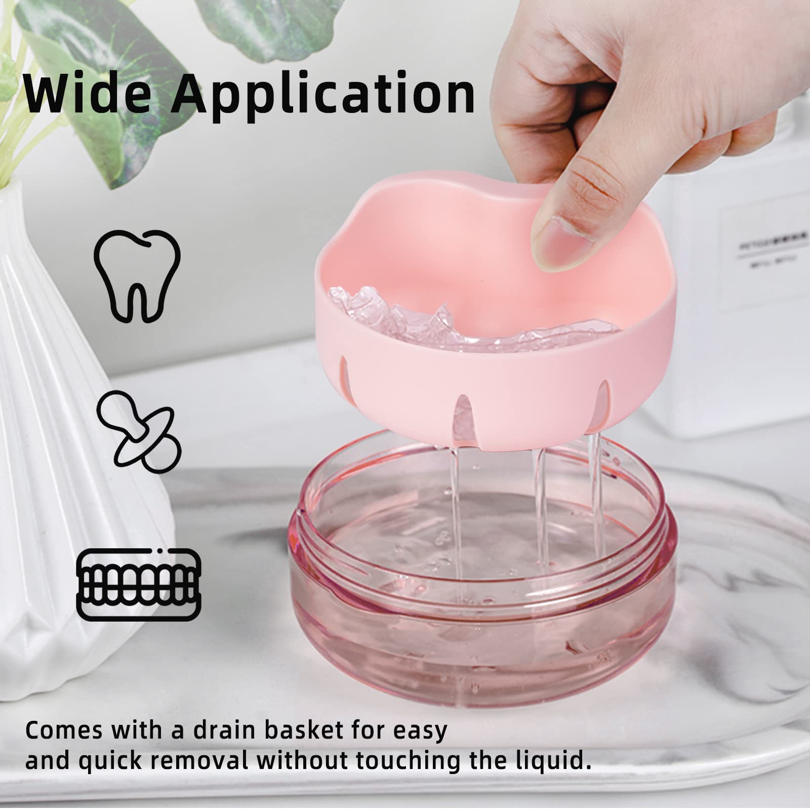 Leak Proof Denture Cup Kit - Travel Retainer Case for Dentures & Aligners - Home & Travel Use