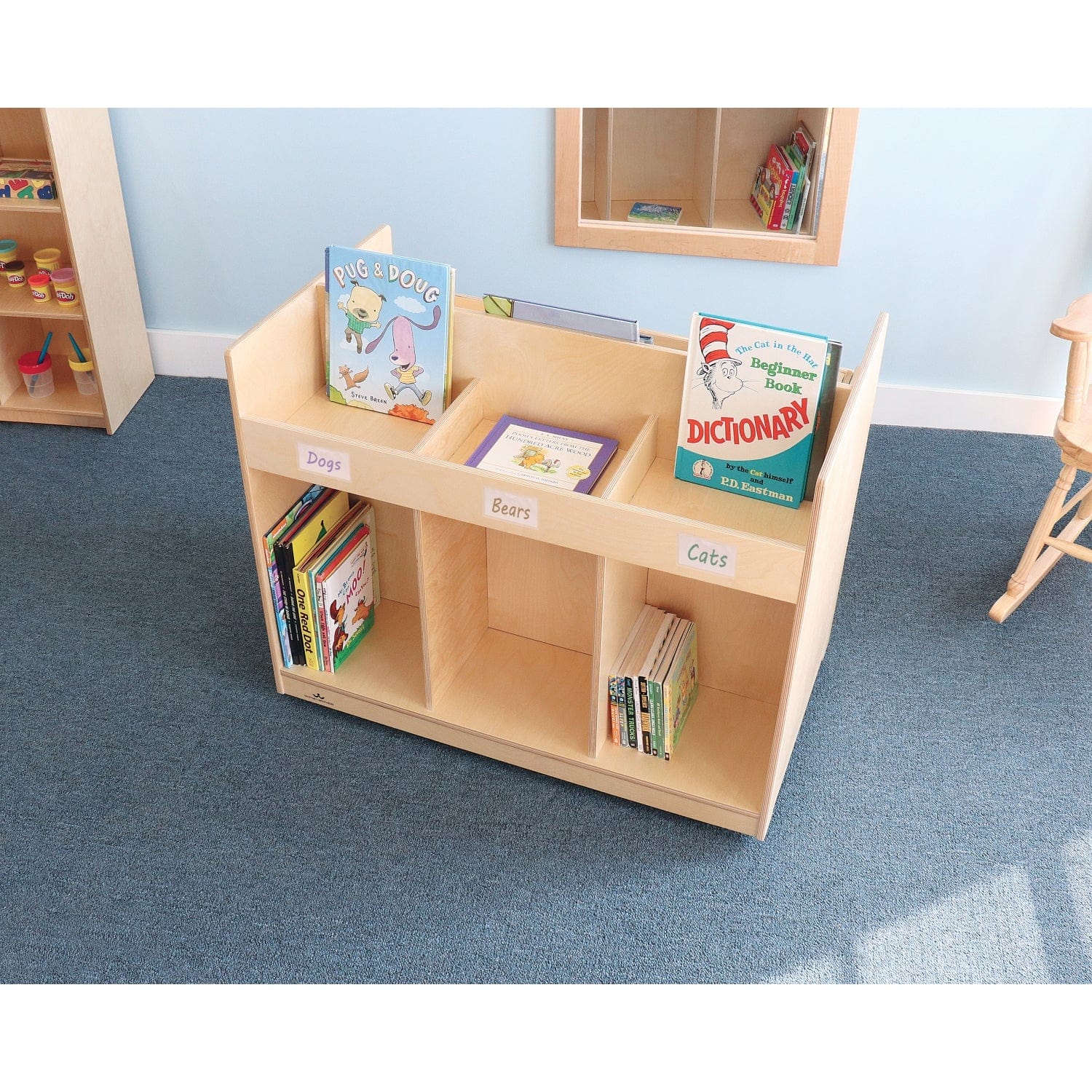 Portable Mobile Library Bookcase - Compact Bookshelf for Home, Office, or Classroom - Perfect for Organizing Books, Magazines, and Documents