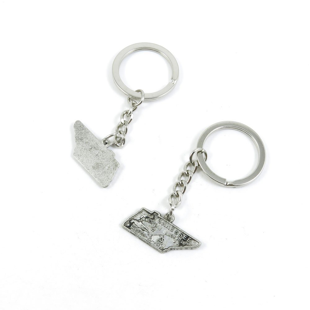 Antique Silver Tone Tennessee Map Keychain - Bulk Wholesale Key Ring Tags for Car Keys, Door Keys & Keychains | Perfect for Home Organization, Travel Accessories, and Gift Giving