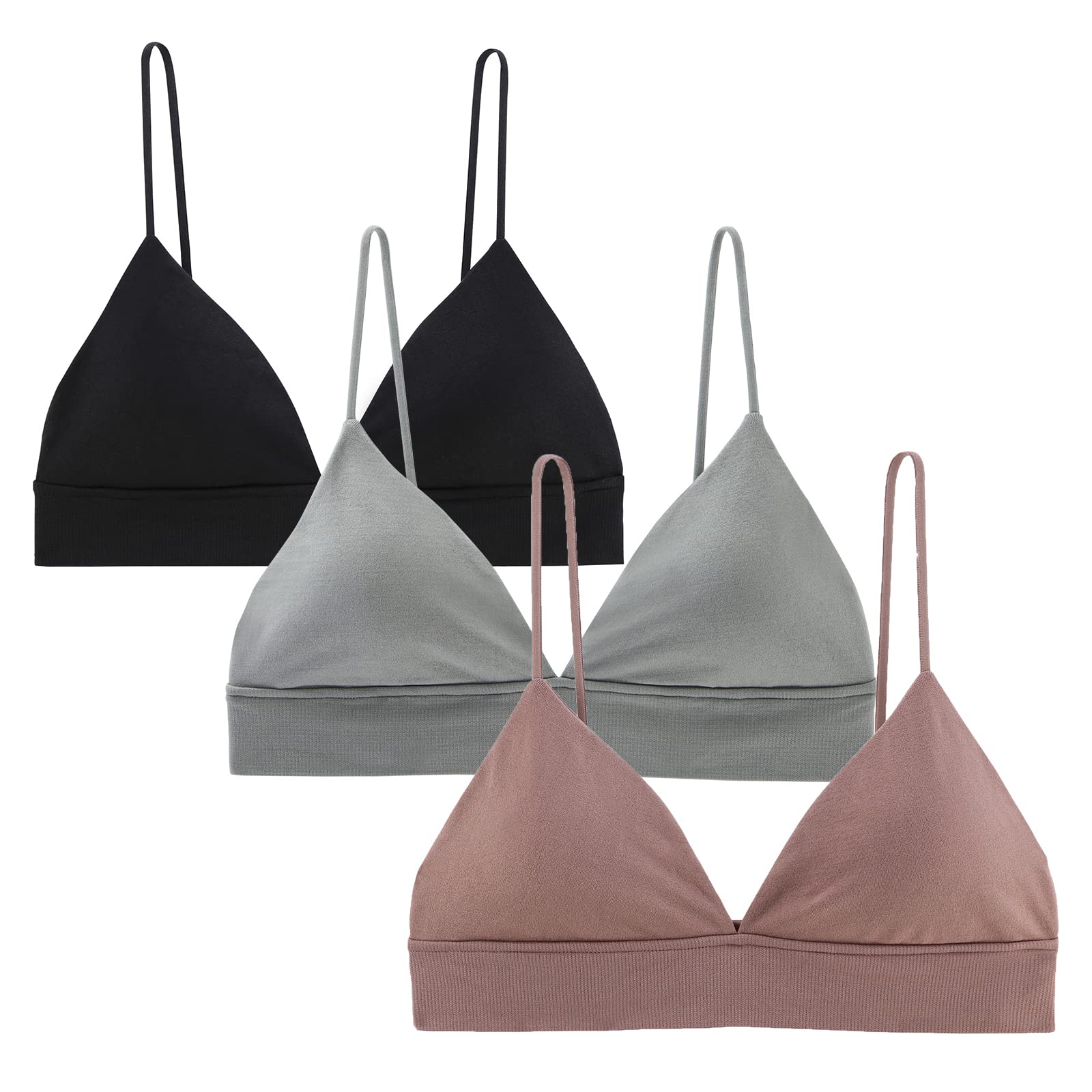 INIBUD Women's Wireless Bralette - Triangle Cups with Removable Padding, Pull-On Design for Comfort | Perfect for Yoga, Lounge & Everyday Wear