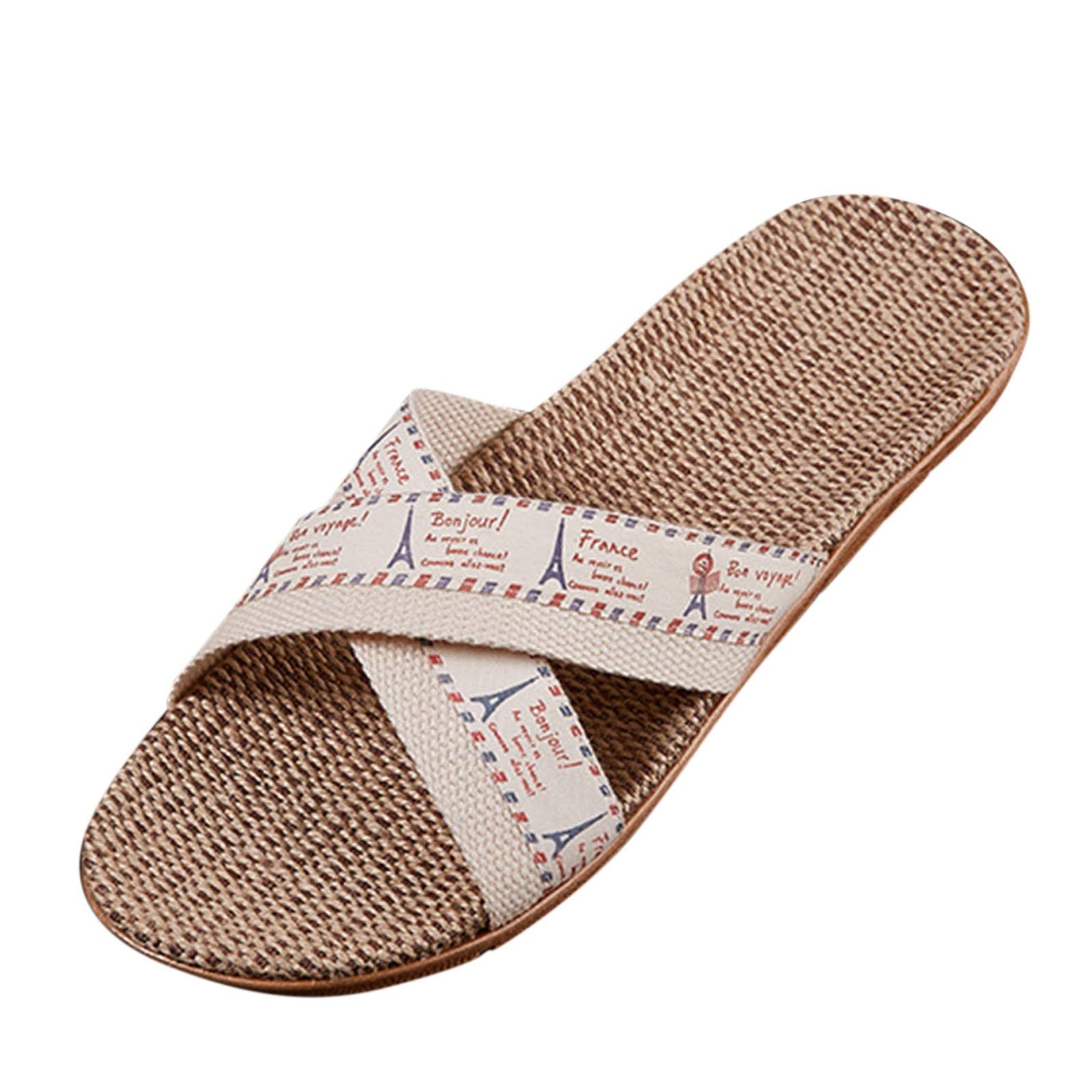 Women's Size 12 Open Toe Bohemian Slippers - Breathable Winter House Shoes for Ladies - Perfect for Home, Lounge & Spa Relaxation