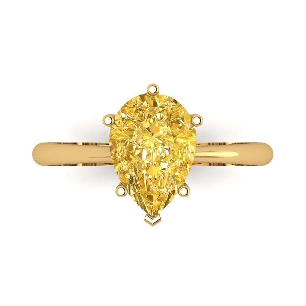2.50ct Pear Citrine Engagement Ring in 14k Gold for Bridal & Anniversary