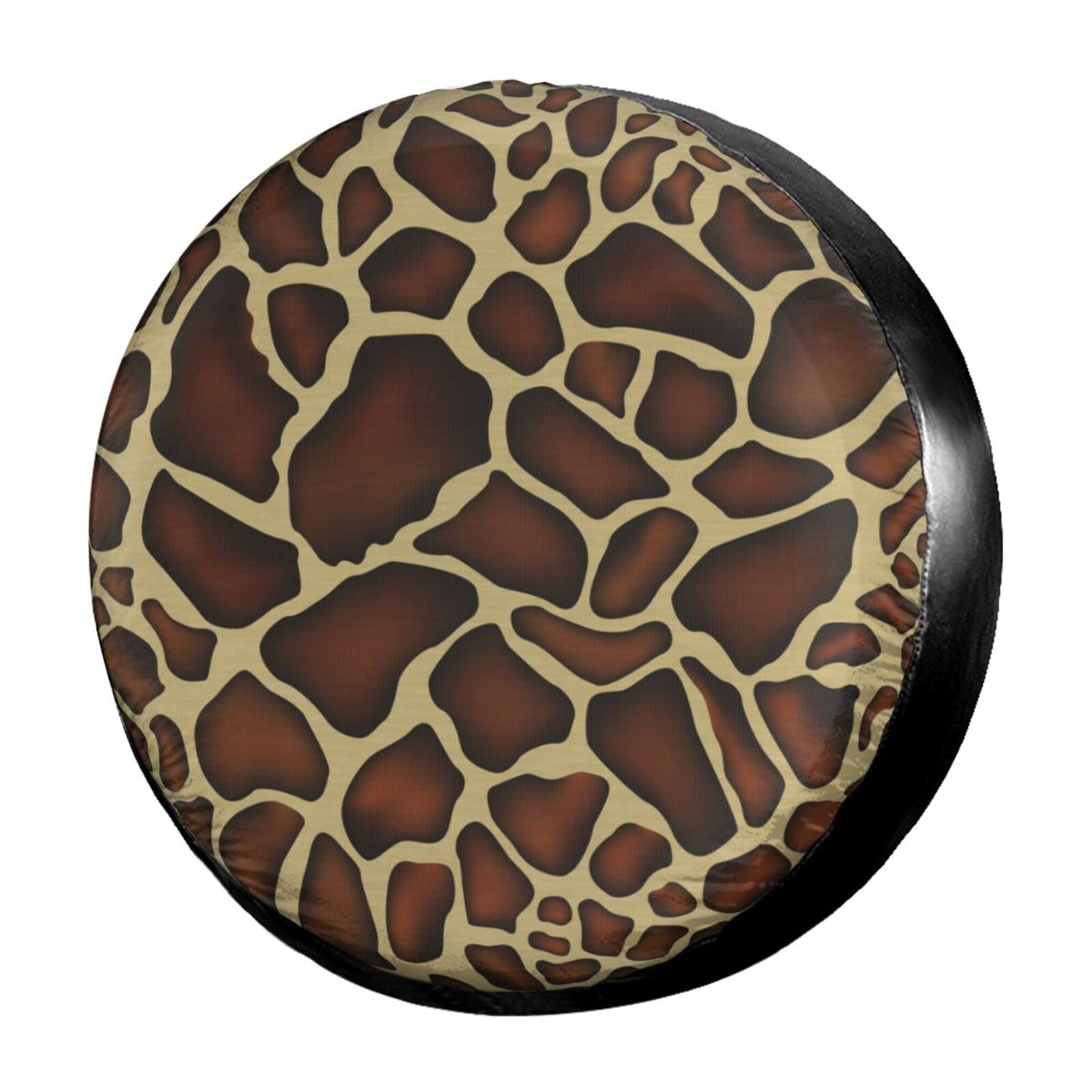 Waterproof Giraffe Print Spare Tire Cover - Dustproof 15 Inch Wheel Cover for Jeep, Trailer, RV, SUV & More | Perfect for Off-Road Adventures & Outdoor Travel Protection