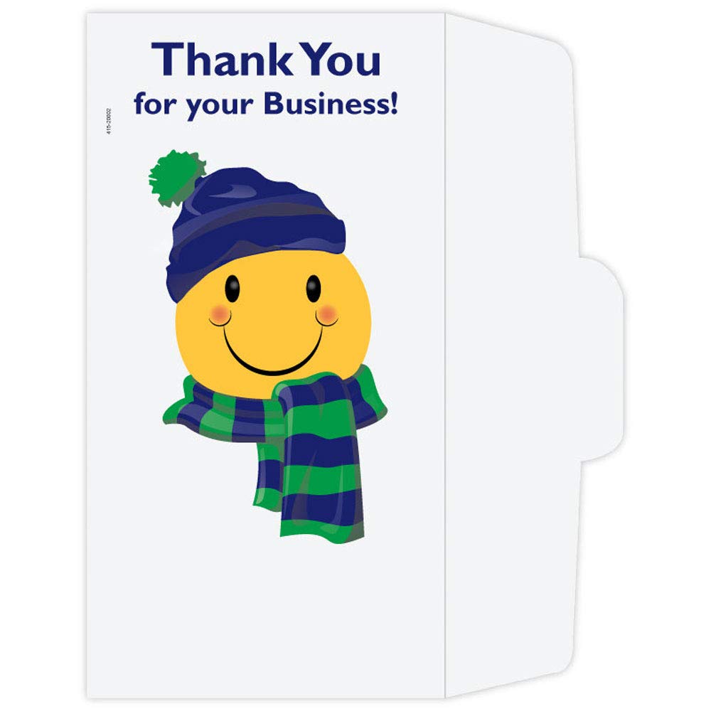 Drive Up Thank You Money Envelopes - 500pcs Winter Smiley Design - Perfect for Holiday Gifts, Cash Tips & Party Favors