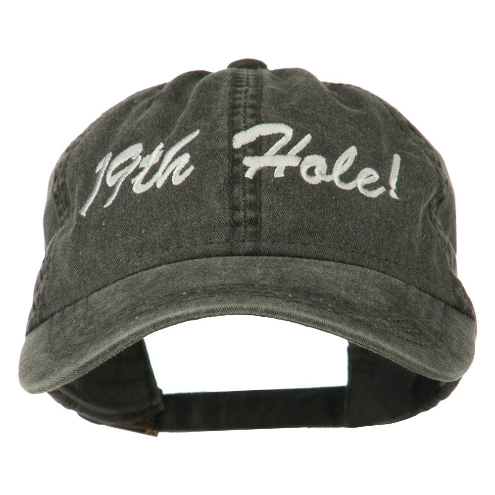 e4Hats.com Golf 19th Hole Embroidered Washed Cap - Premium Cotton Adjustable Baseball Hat for Men & Women - Perfect for Golf Courses, Casual Wear & Outdoor Activities