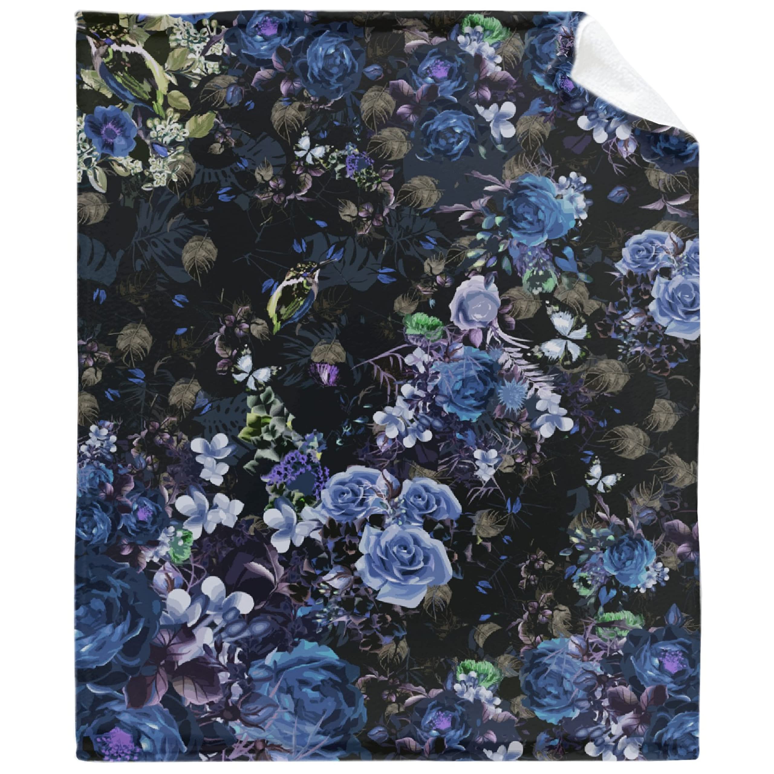 Vintage Floral Plush Blanket - Ultra Soft Lightweight Throw Quilt for Bed, Couch & Chair - 120