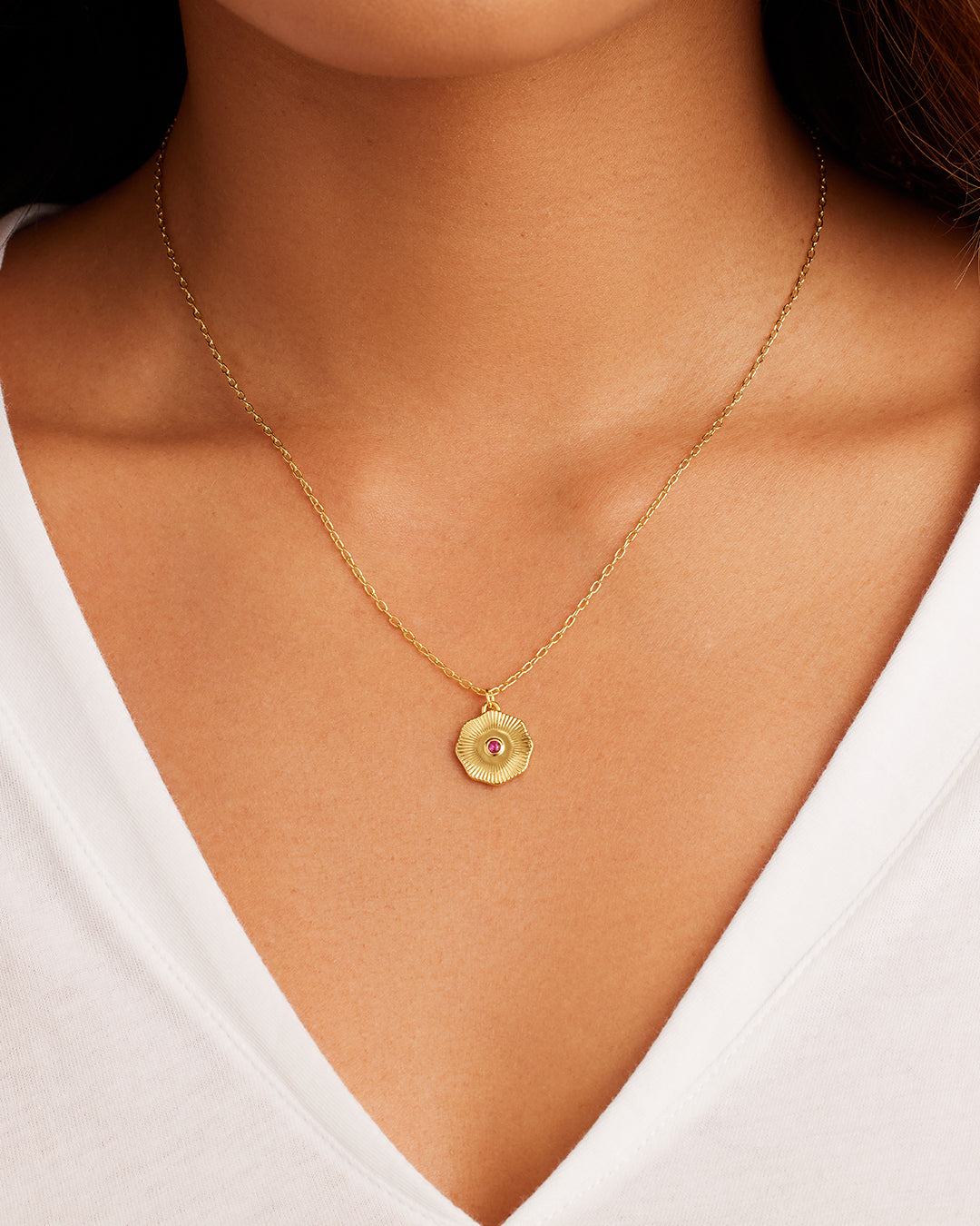 Birthstone Coin Necklace - Personalized Sterling Silver Pendant Jewelry for Women - Perfect Gift for Birthday, Anniversary & Mother's Day | Elegant Everyday Wear & Special Occasions