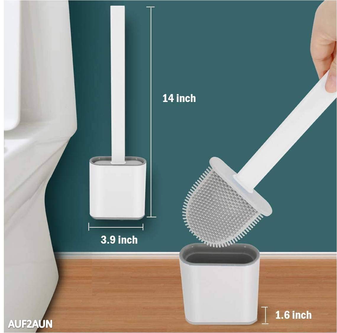 SR Exclusive Silicone Toilet Brush Set with Holder - Soft Bristles for Gentle Bathroom Cleaning - Modern Western Toilet Cleaning Kit in Multi Colors - Perfect for Home, Apartment, RV & Guest Bathrooms