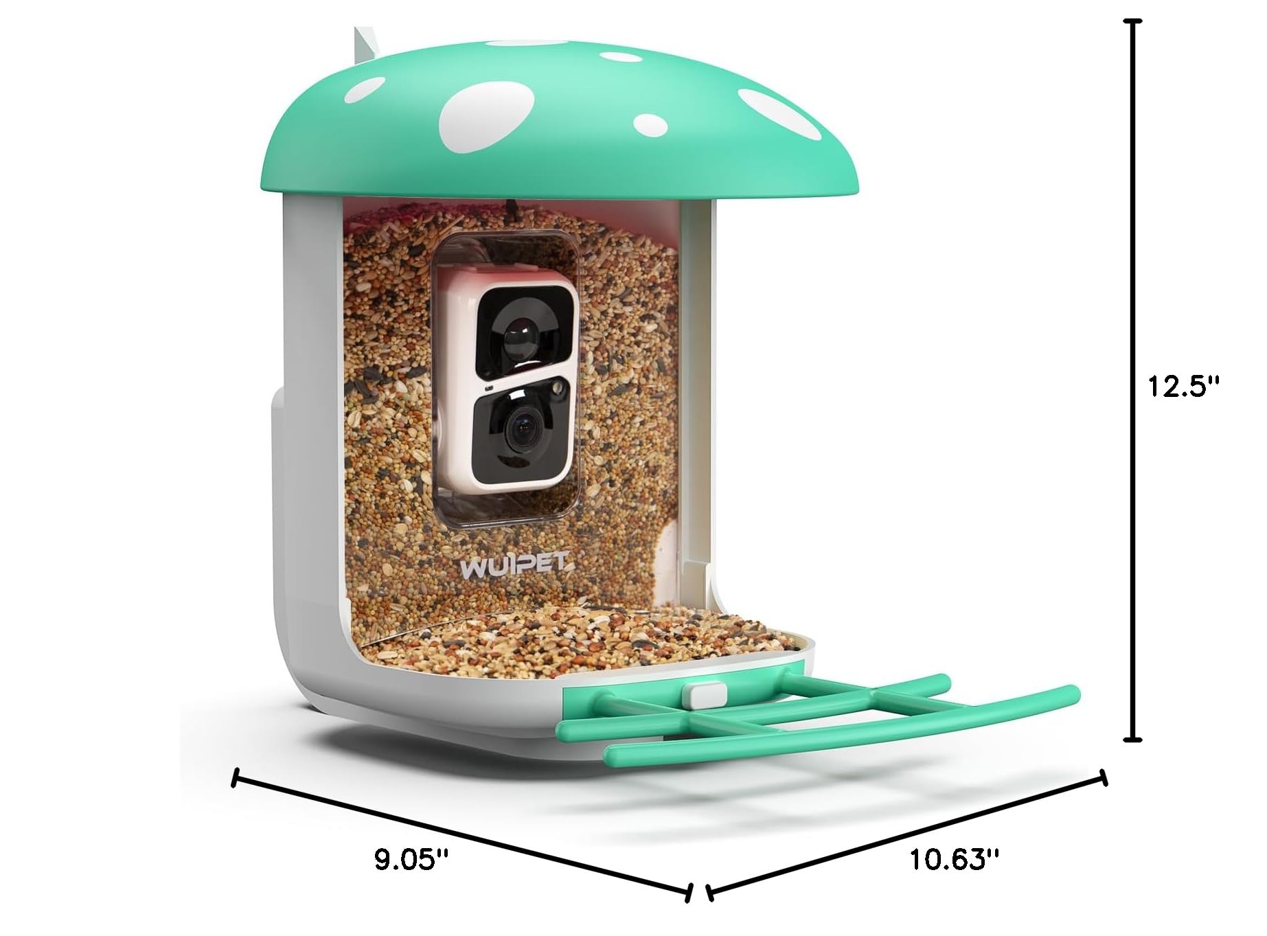WUIPET Wireless Outdoor Bird Feeder with Camera - Solar Powered, Auto Video Recording & Instant Alerts - Perfect Gift for Bird Lovers (Orange, WP02) - Ideal for Backyard Birdwatching & Wildlife Monitoring