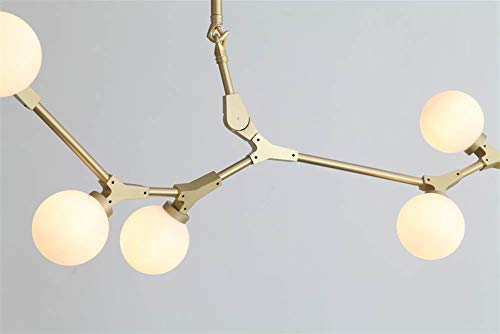 Stylish Gold Iron and White Glass Bulbs Pendant Lamp - Perfect for Dining Room, Kitchen Island, or Bedroom Lighting Decor