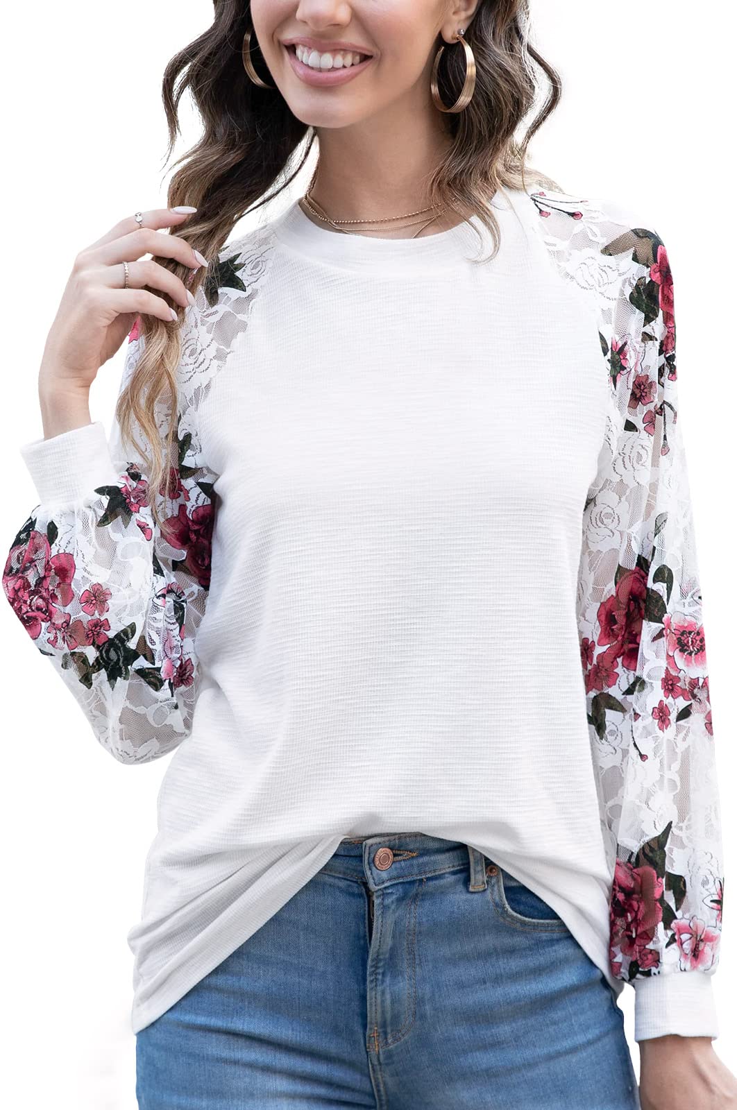 Women's Lace Tops - Long & Short Sleeve Casual Blouses | Loose Fit T-Shirts & Elegant Shirts for Work, Date Night & Everyday Wear