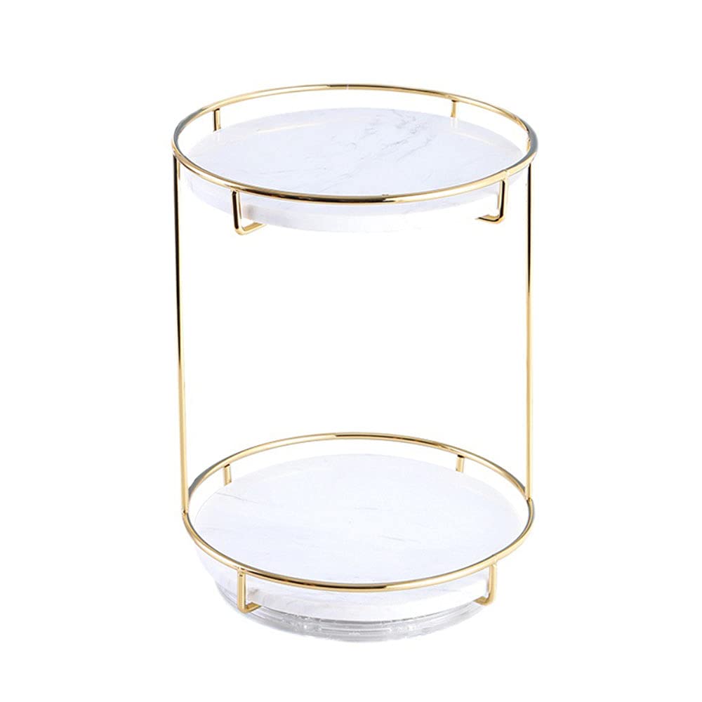 Rotatable Waterproof Marble Cosmetic Storage Organizer | Stainless Steel Makeup Display Stand for Makeup Brushes & Tools | Perfect for Vanity, Bathroom, and Travel Organization