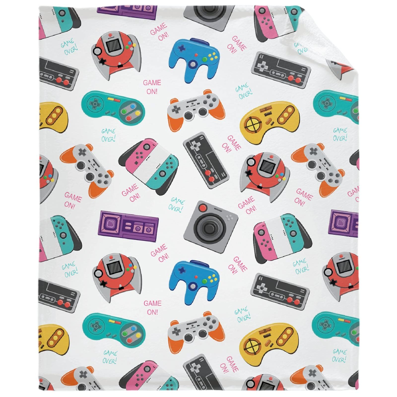 Soft Flannel Fleece Velvet Plush Video Game Player Throw Blanket - 50