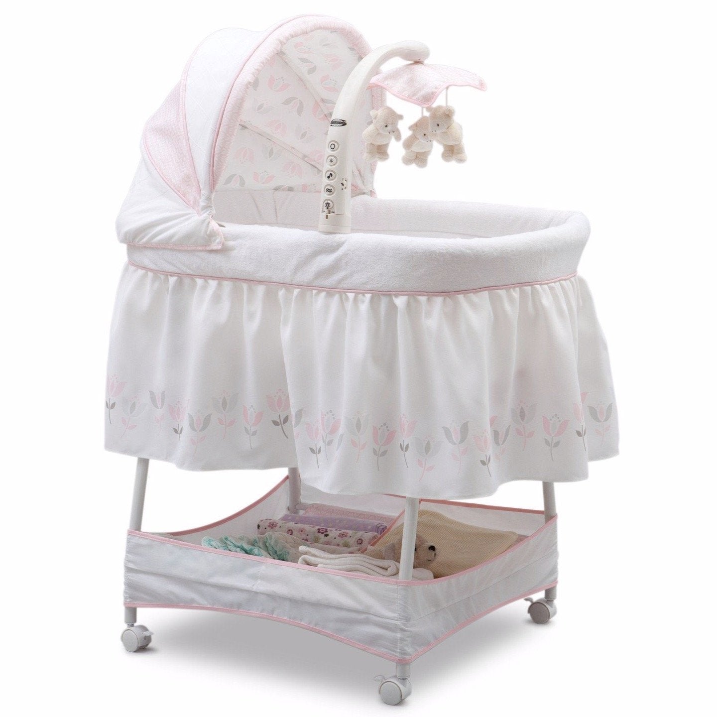 Slumber Time Elite Gliding Bassinet - Portable Baby Crib for Newborns & Infants - Smooth Rocking Motion for Better Sleep - Perfect for Nursery, Bedroom & Travel Use