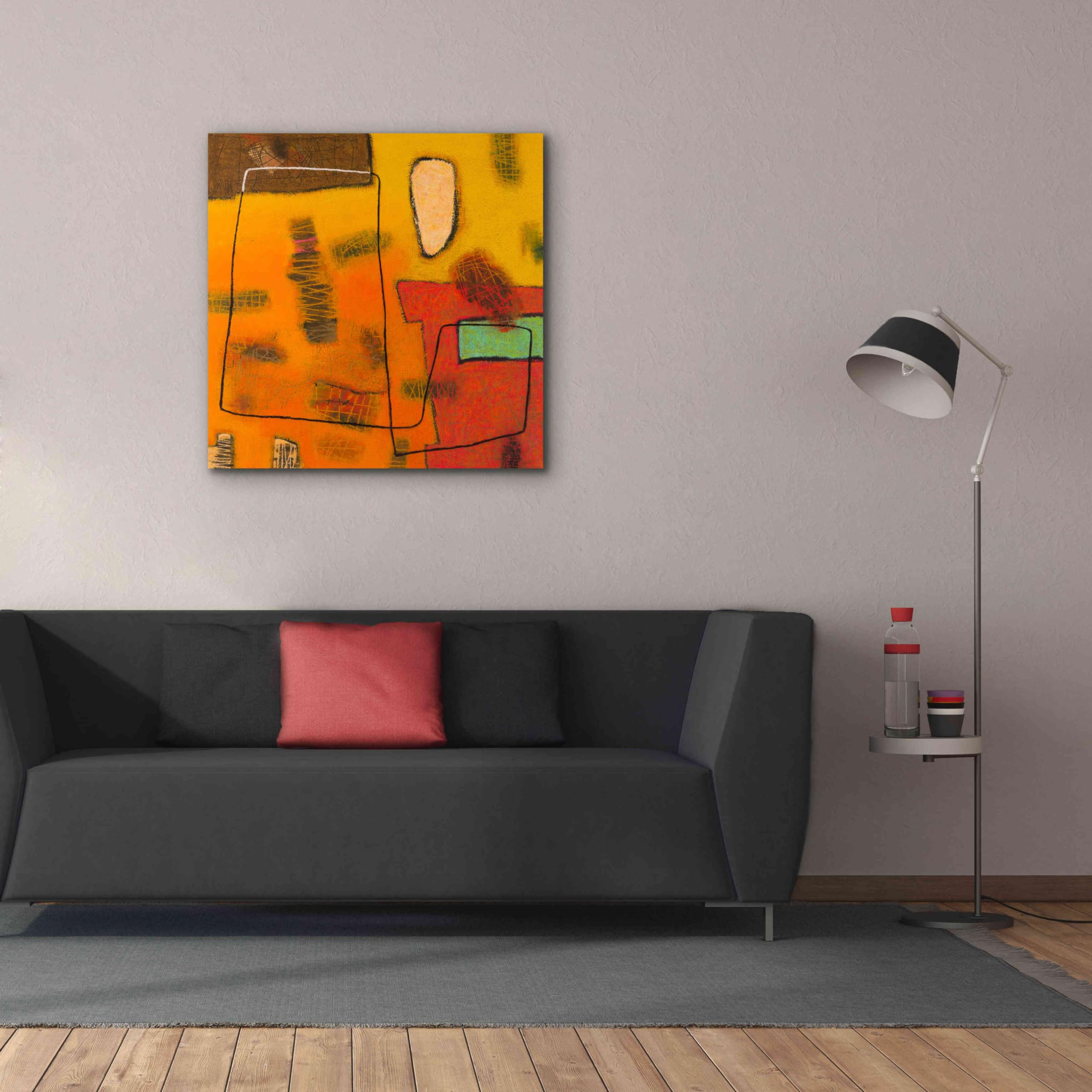 Epic Graffiti 'Conversations in the Abstract 31' by Downs - 37x37 Inch Giclee Canvas Wall Art Print - Modern Abstract Graffiti Painting for Living Room, Bedroom & Office Decor