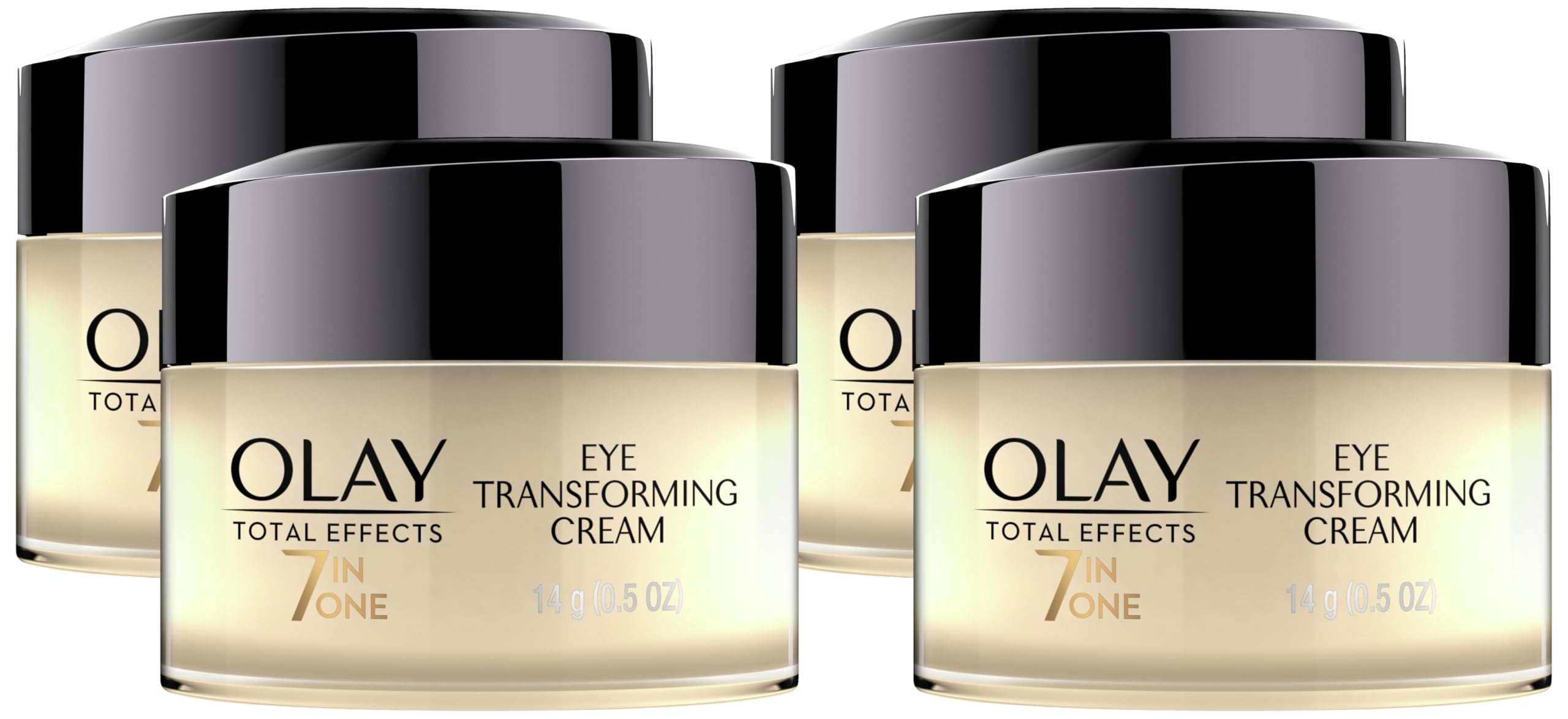 Olay Total Effects 7-in-1 Anti-Aging Eye Cream for Dark Circles, Wrinkles & Puffiness - 0.5 oz (4-Pack) - Brightening & Hydrating Under Eye Treatment for Day & Night Use