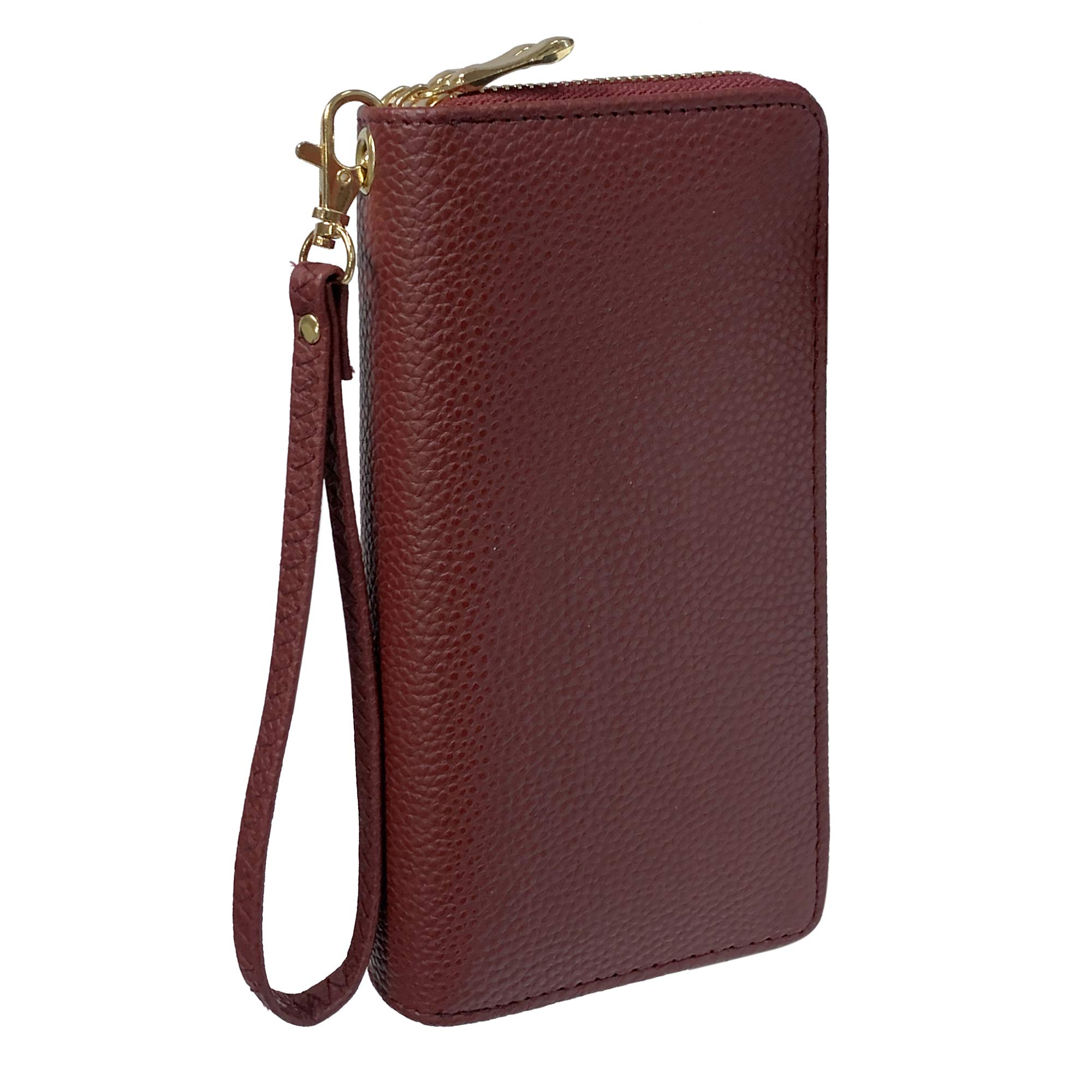 Stylish Double Zipper Wristlet Wallet - RFID Blocking Travel Clutch Purse for Women (15 Colors) - Holds Cards, Cash, Phone & Passport - Perfect for Travel, Shopping & Night Out