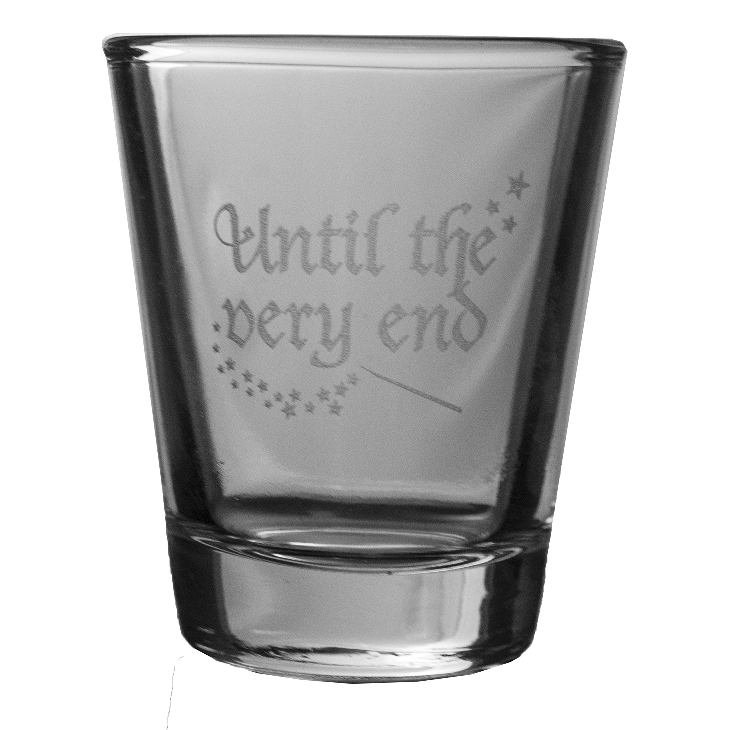 2oz Until the Very End Shot Glass - Durable Whiskey & Tequila Glass for Parties, Gifts & Bar Decor - Perfect for Halloween, Game of Thrones & Fantasy Theme Celebrations