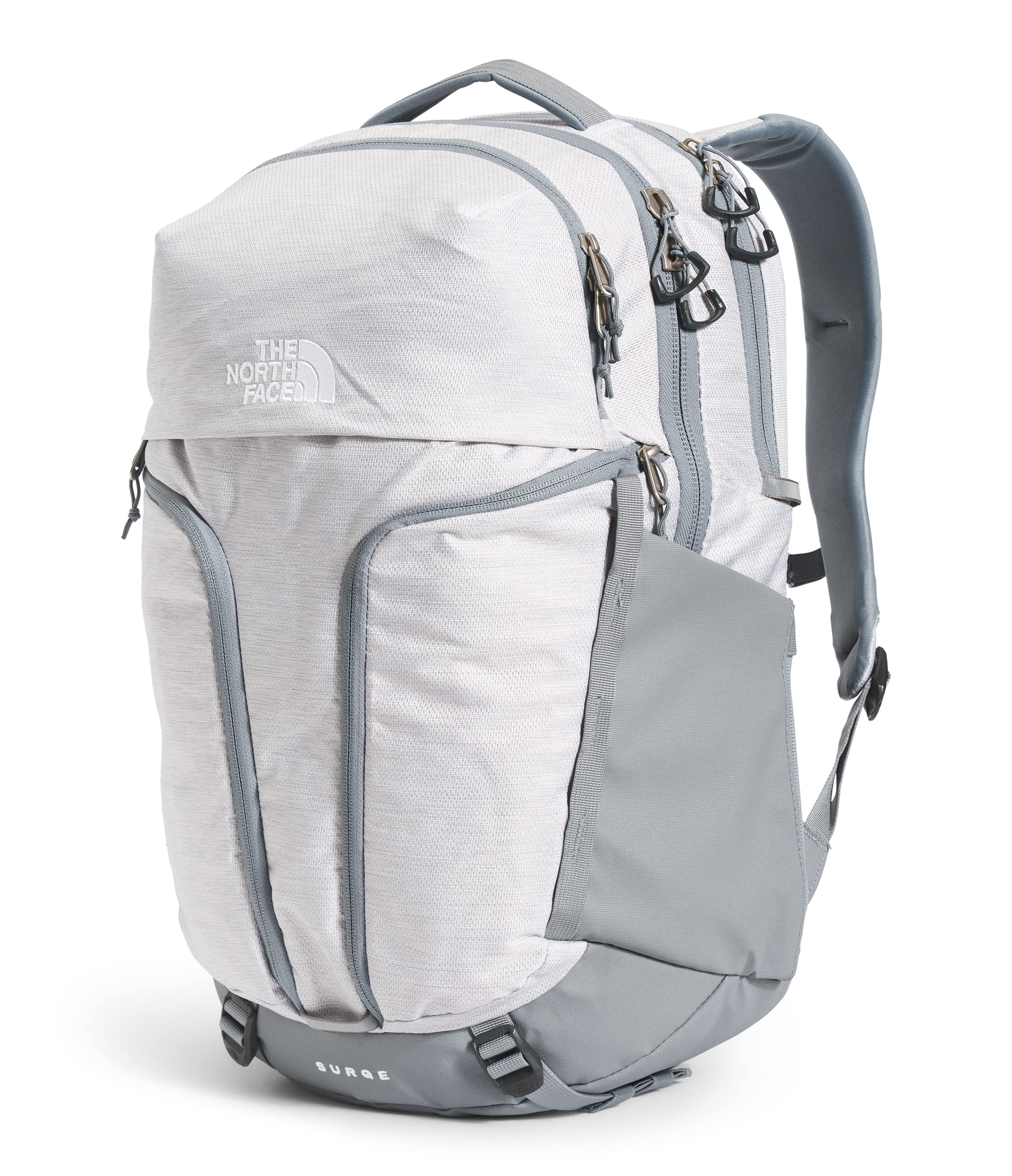 The North Face Women's Surge Commuter Laptop Backpack - TNF White Metallic Mélange/Mid Grey (One Size) - Durable Travel & Work Backpack for Business, Commuting & College Students