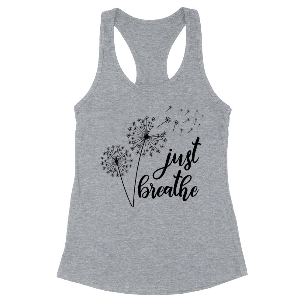 Just Breathe Women's Fitted Racerback Tank Top - Yoga, Gym & Casual Wear