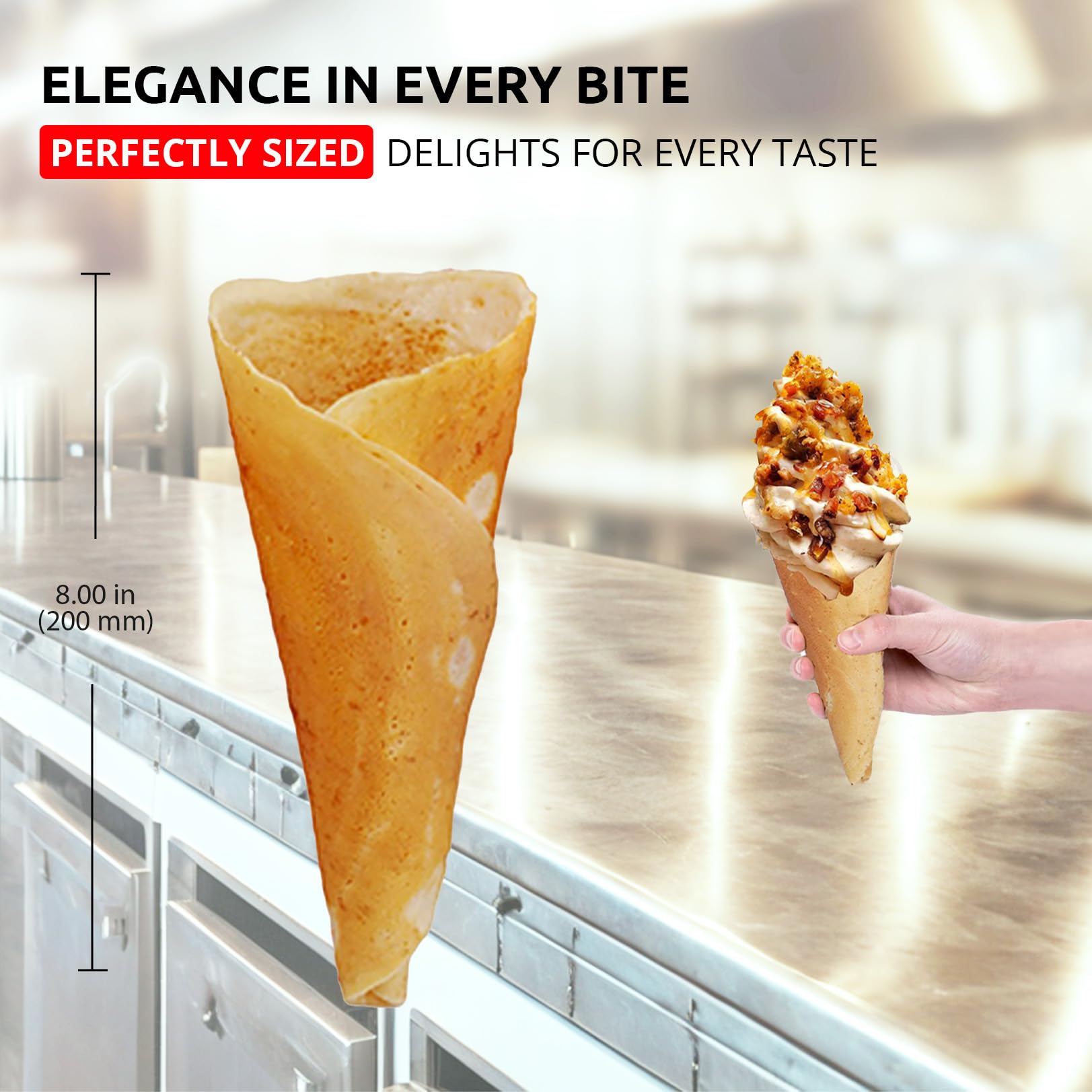 ALDKitchen Waffle Cone Maker - 2 Head Nonstick Electric Ice Cream Cone Maker Machine for Homemade Desserts | Perfect for Parties, Ice Cream Shops & Home Baking