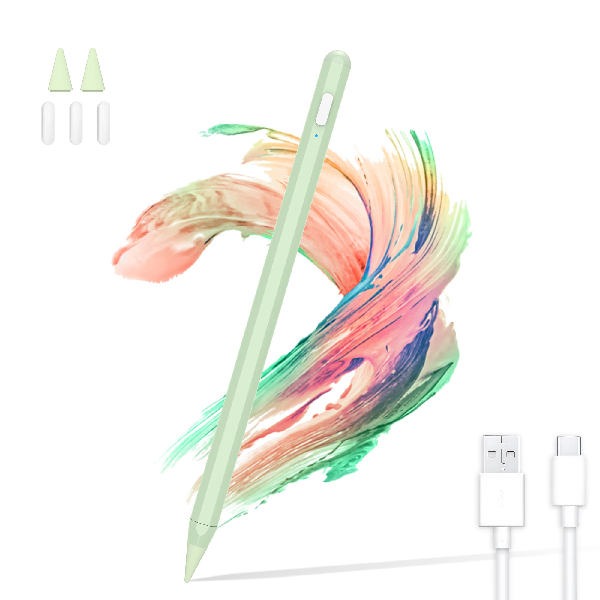 Kailfee Stylus Pen for iPad with Palm Rejection & Magnetic Adsorption - Tilt Function Apple Pencil Alternative Compatible with iPad Pro 11/12.9, iPad Air 3/4/5, iPad 6/7/8/9/10, iPad Mini 5/6 - Perfect for Drawing, Note Taking & Digital Art (Avocado Green)