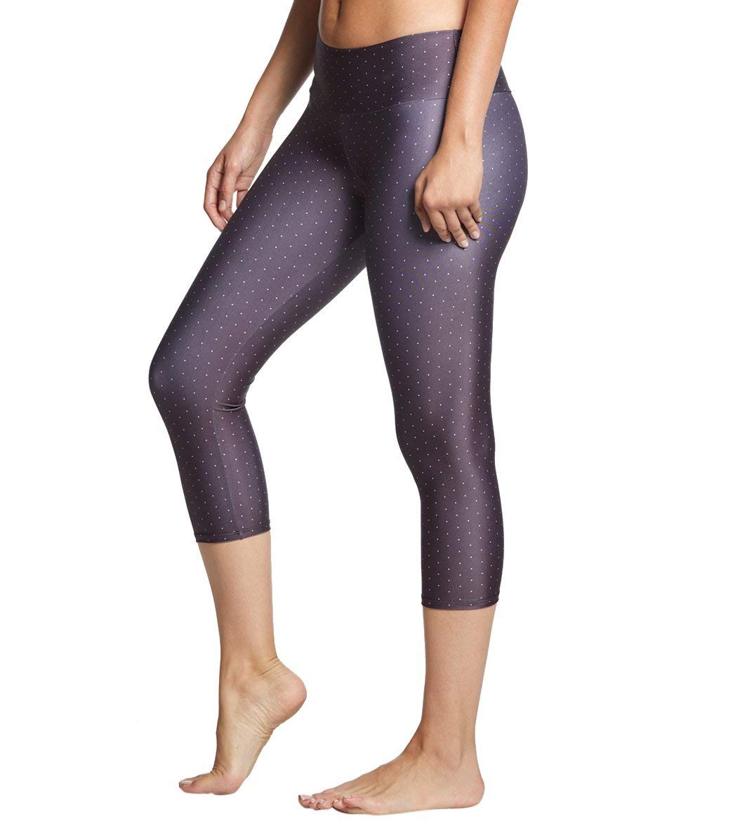 Onzie Hot Yoga Capri Pants for Women - 202 Dots Print, High Waist, Breathable & Stretchy for Yoga, Pilates & Workouts - Perfect for Hot Yoga & Gym Sessions