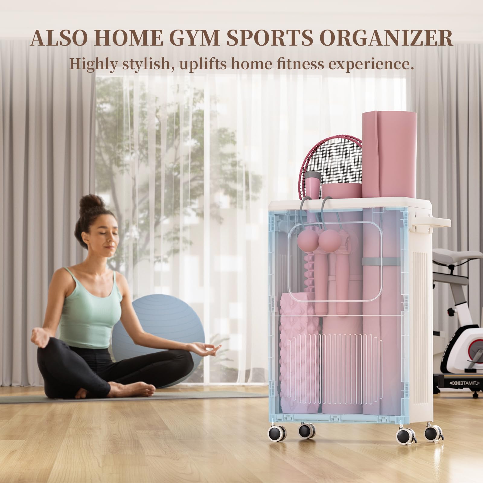 50L Plastic Laundry Basket with Wheels & Lid - Slim Laundry Hamper for Narrow Spaces - Easy Roll Handle for Bedroom, Dorm & Laundry Room - Perfect for Small Apartments & College Students