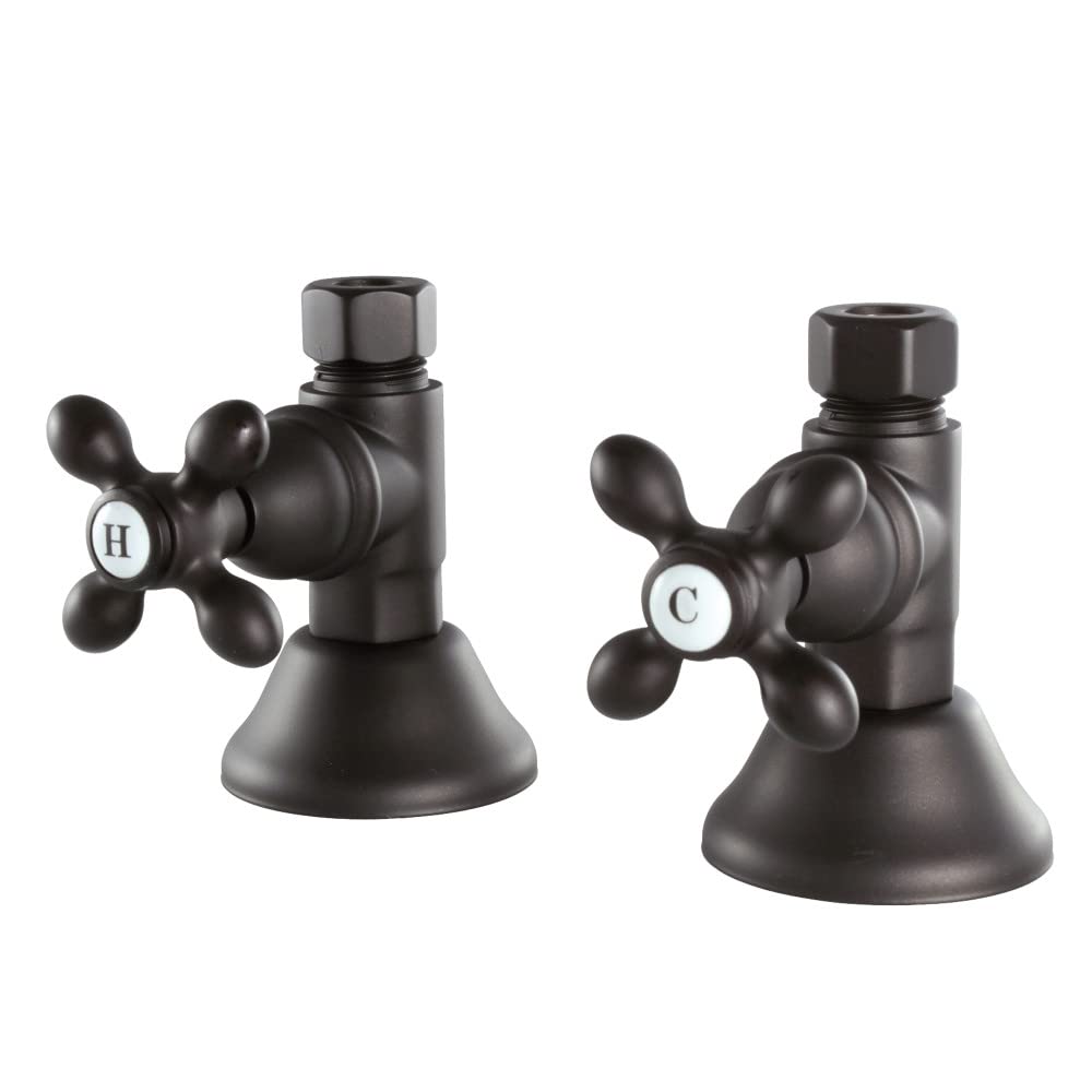 Kingston Brass CCK44155AX Straight Stop Shut Off Valve - Oil Rubbed Bronze Finish for Plumbing, Sink, and Toilet Water Supply Lines - Perfect for Home and Commercial Use